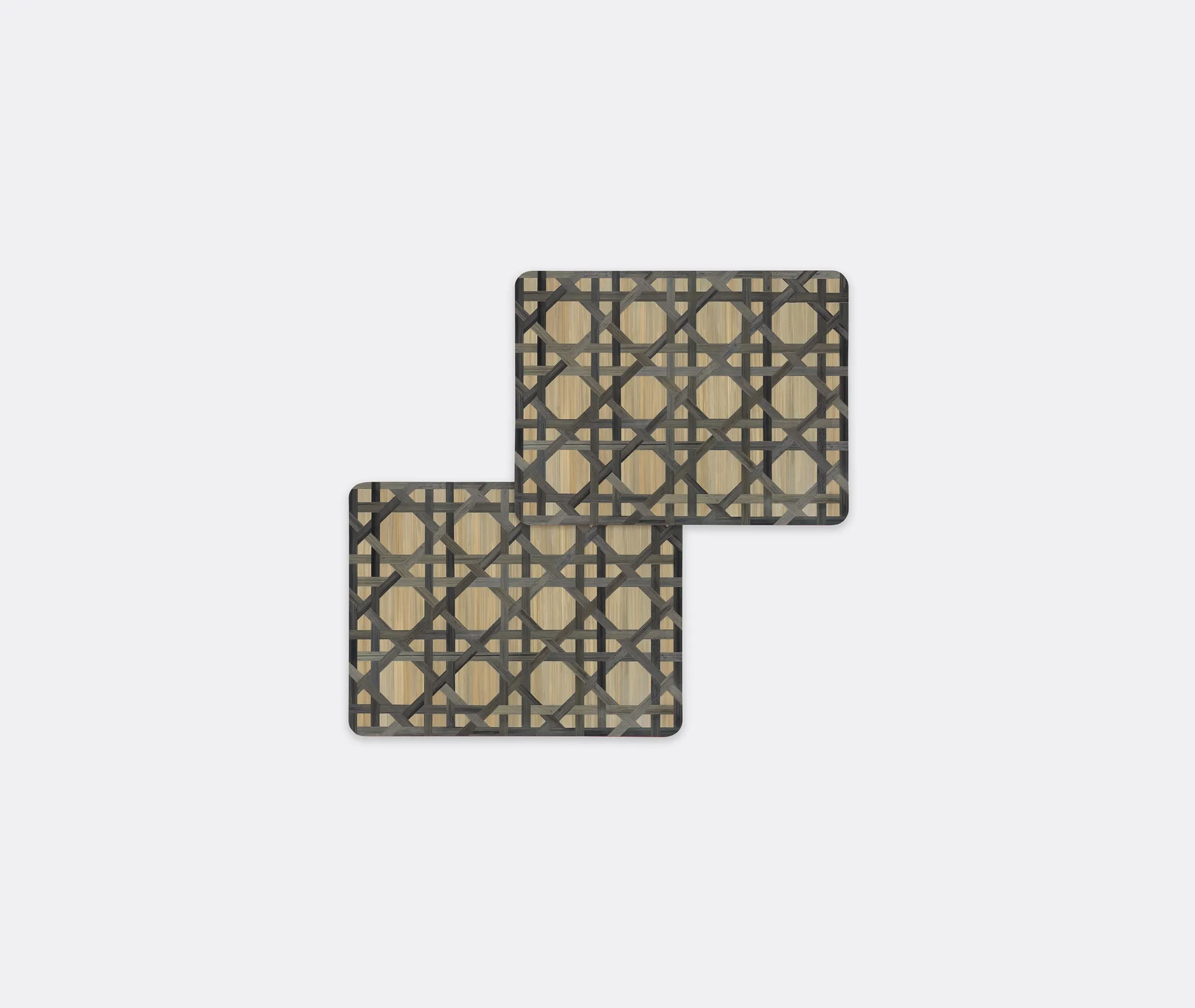 Rectangular Tablemat Set - Anthracite, Wood