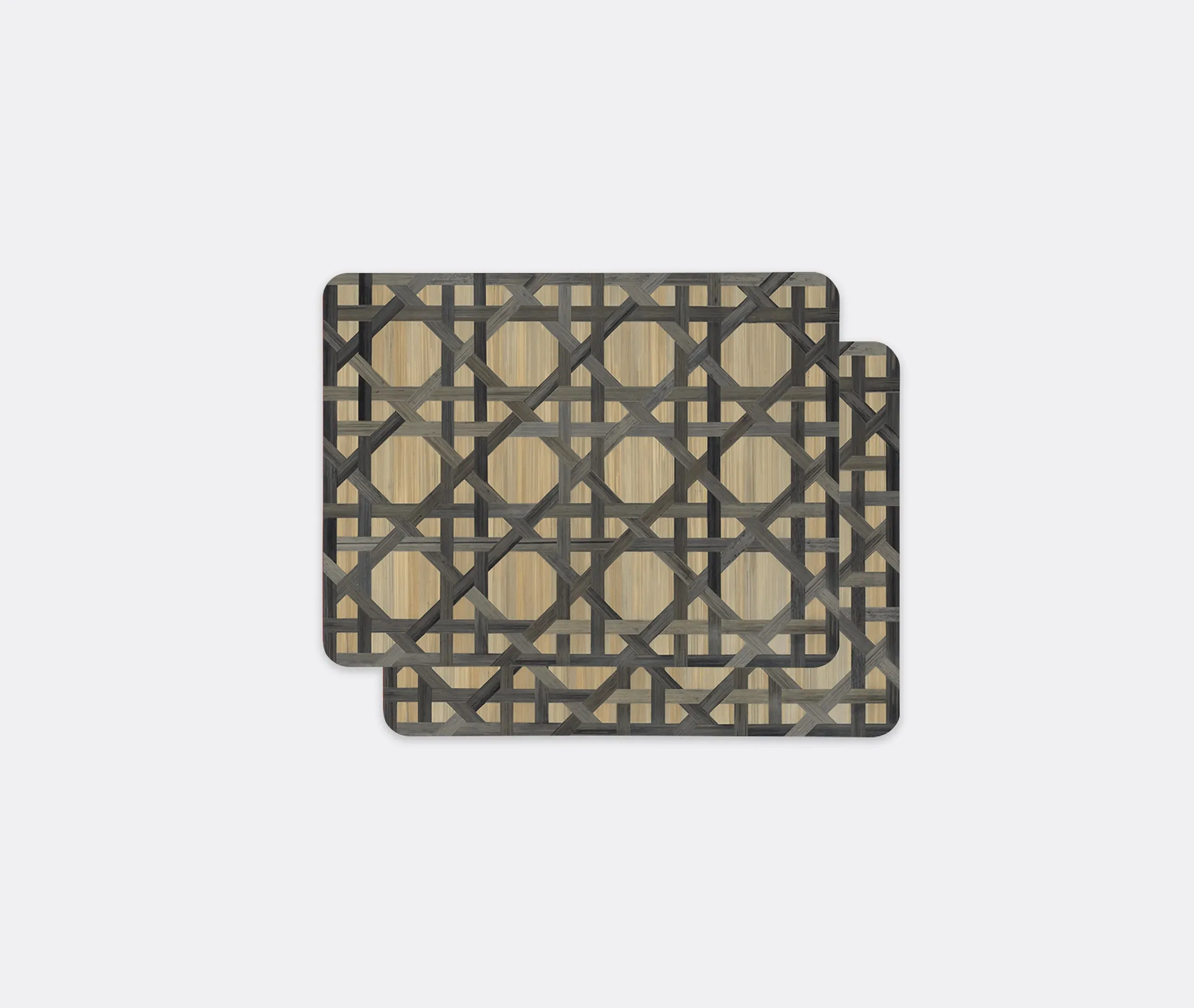 Rectangular Tablemat Set - Anthracite, Wood image