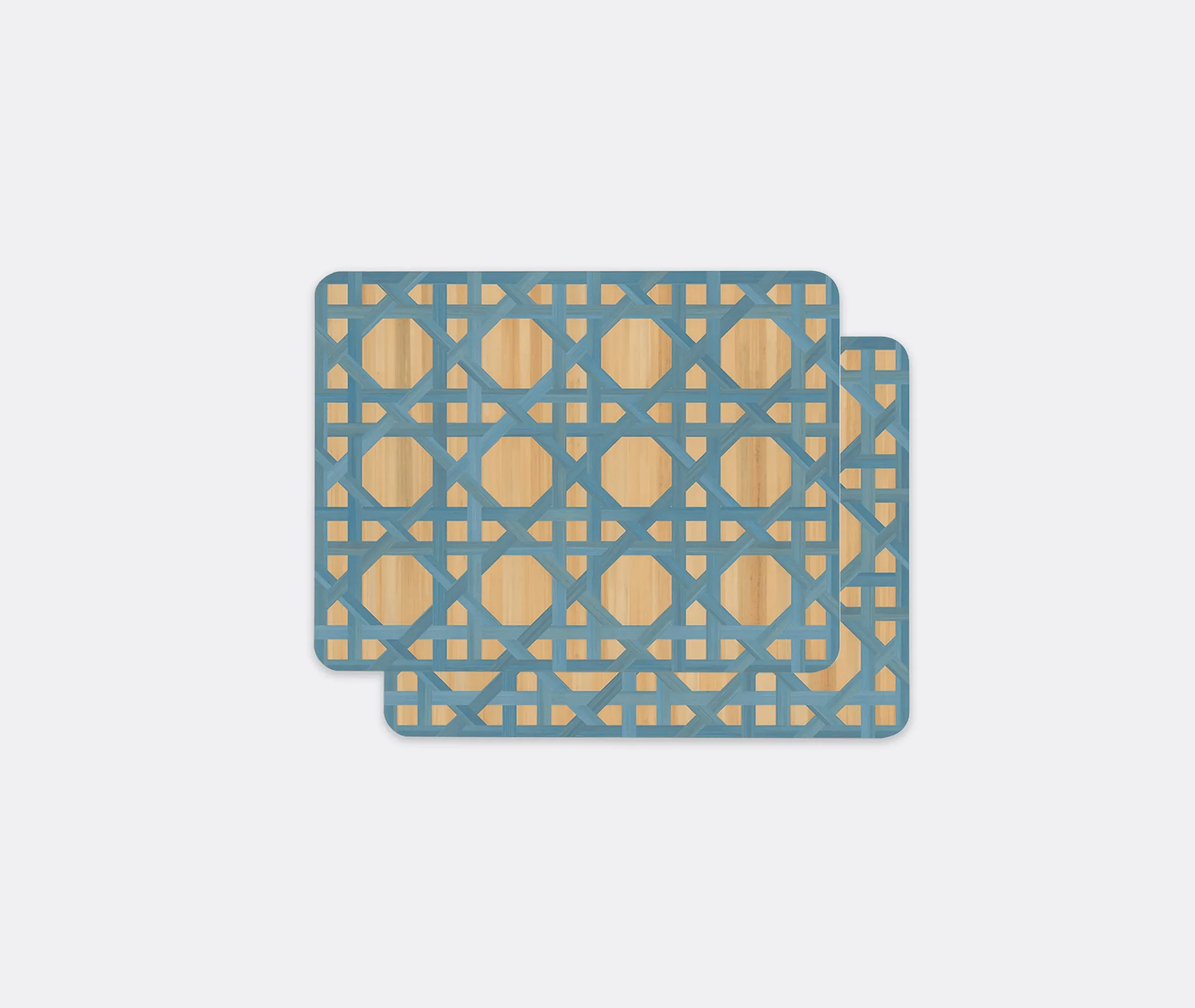 Rectangular Tablemat Set - Ocean Blue, Wood image