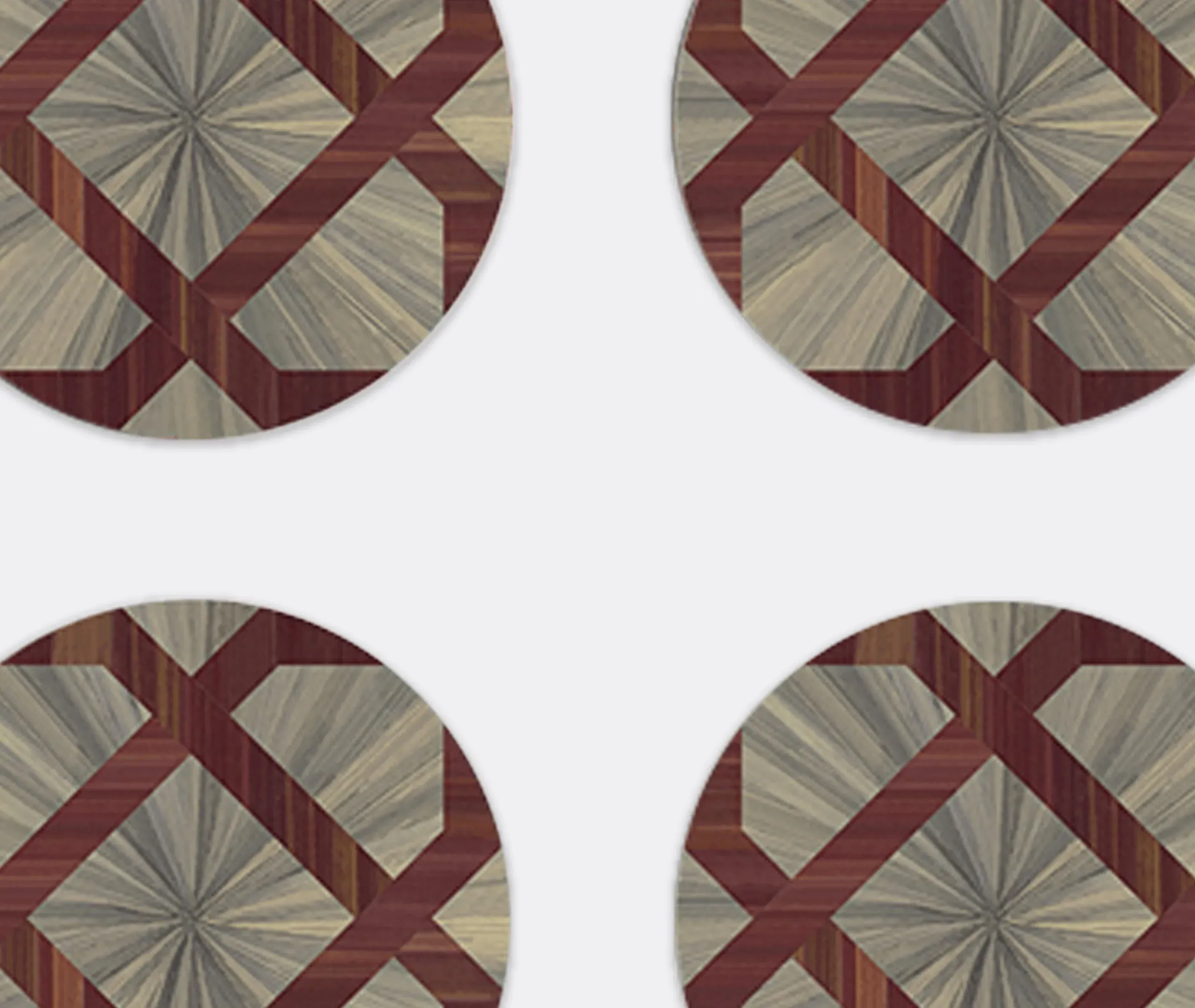 Round Coaster Set with Moorish Design - Prune, Wood