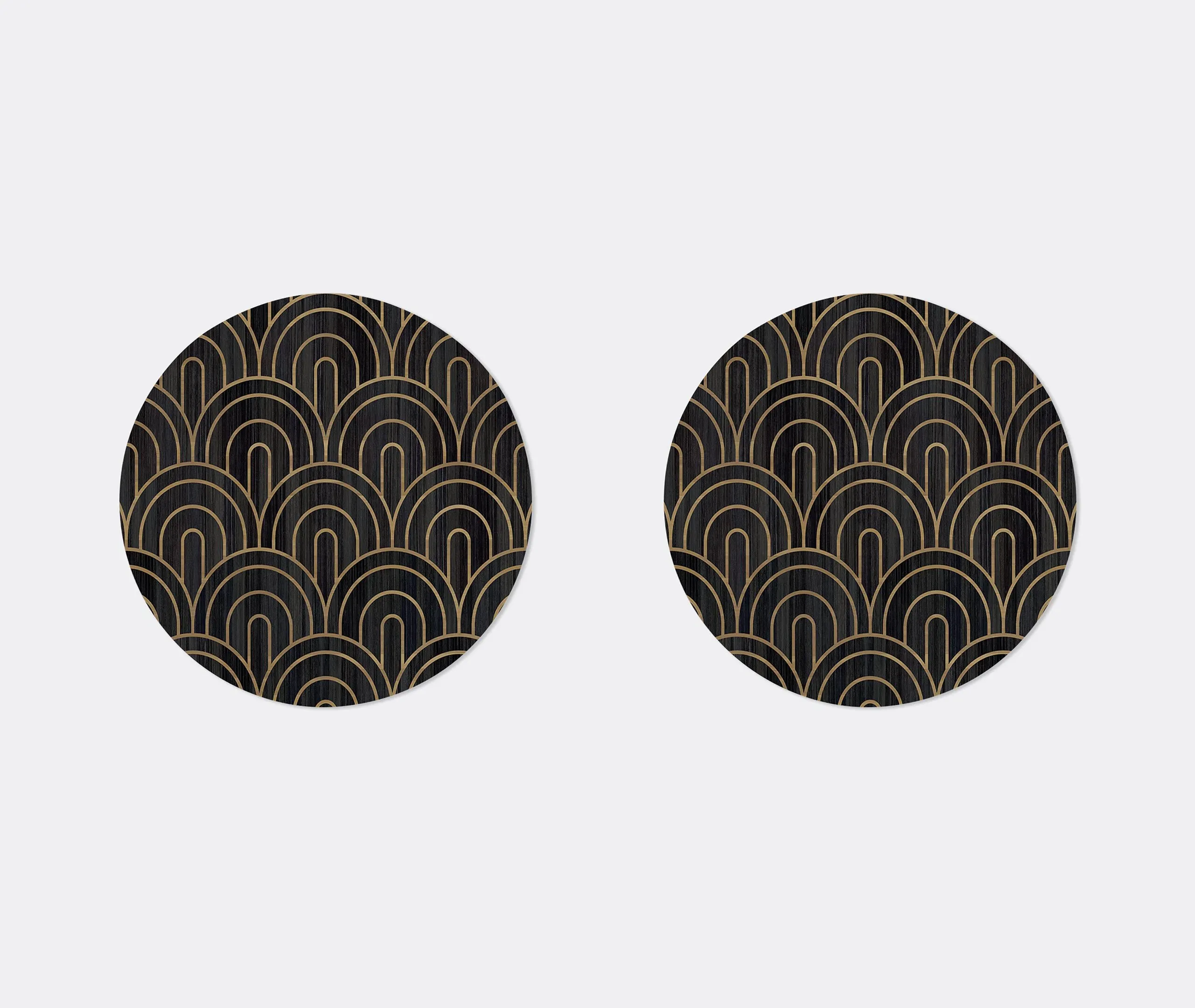 Round Tablemat Set of 2 - Black, Wood
