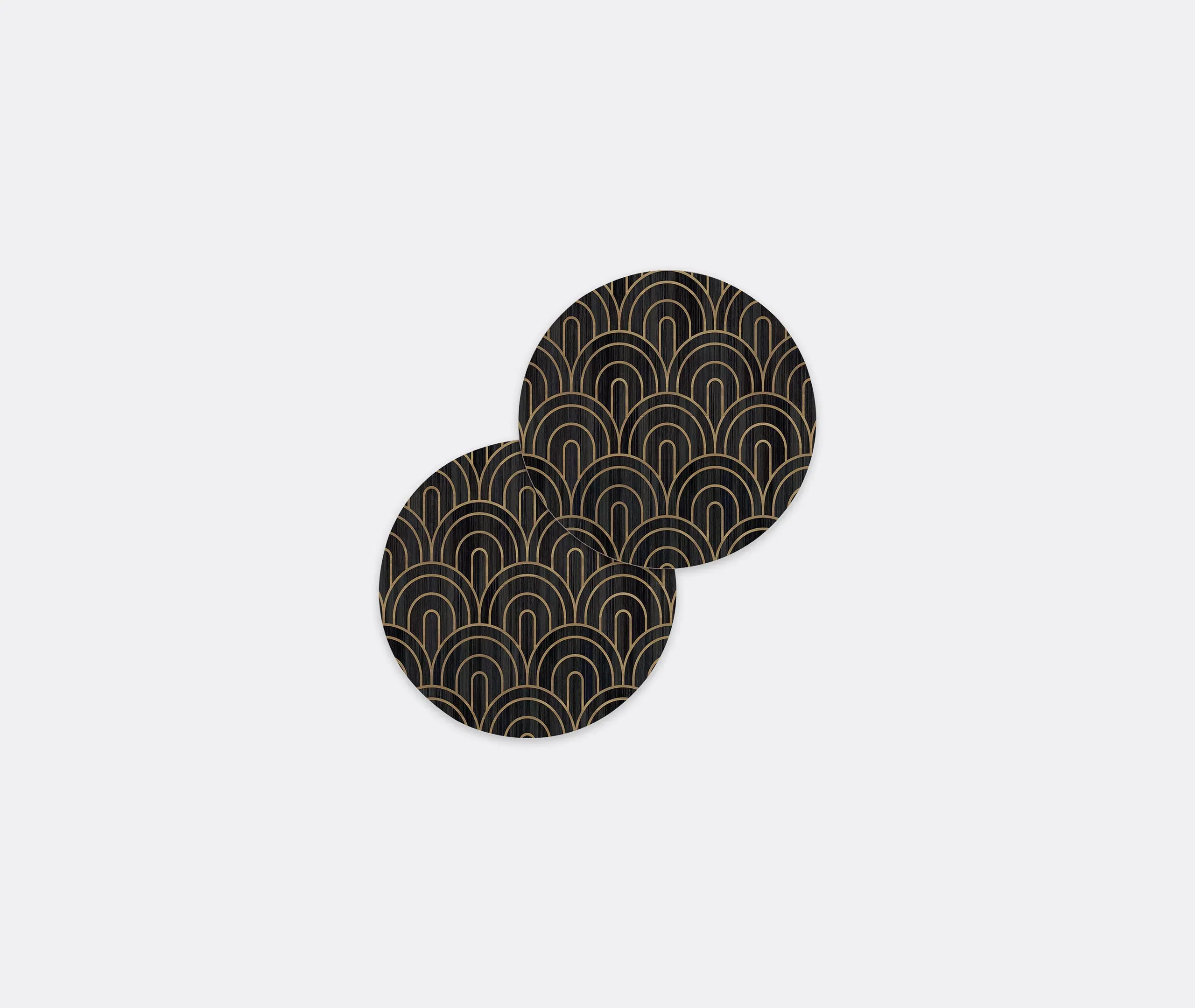 Round Tablemat Set of 2 - Black, Wood image