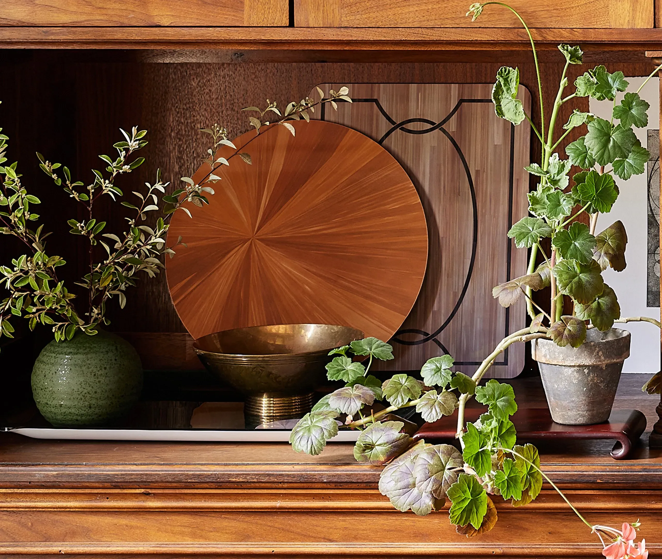 Round Tablemat Set of 2 - Bronze, Eucalyptus Wood