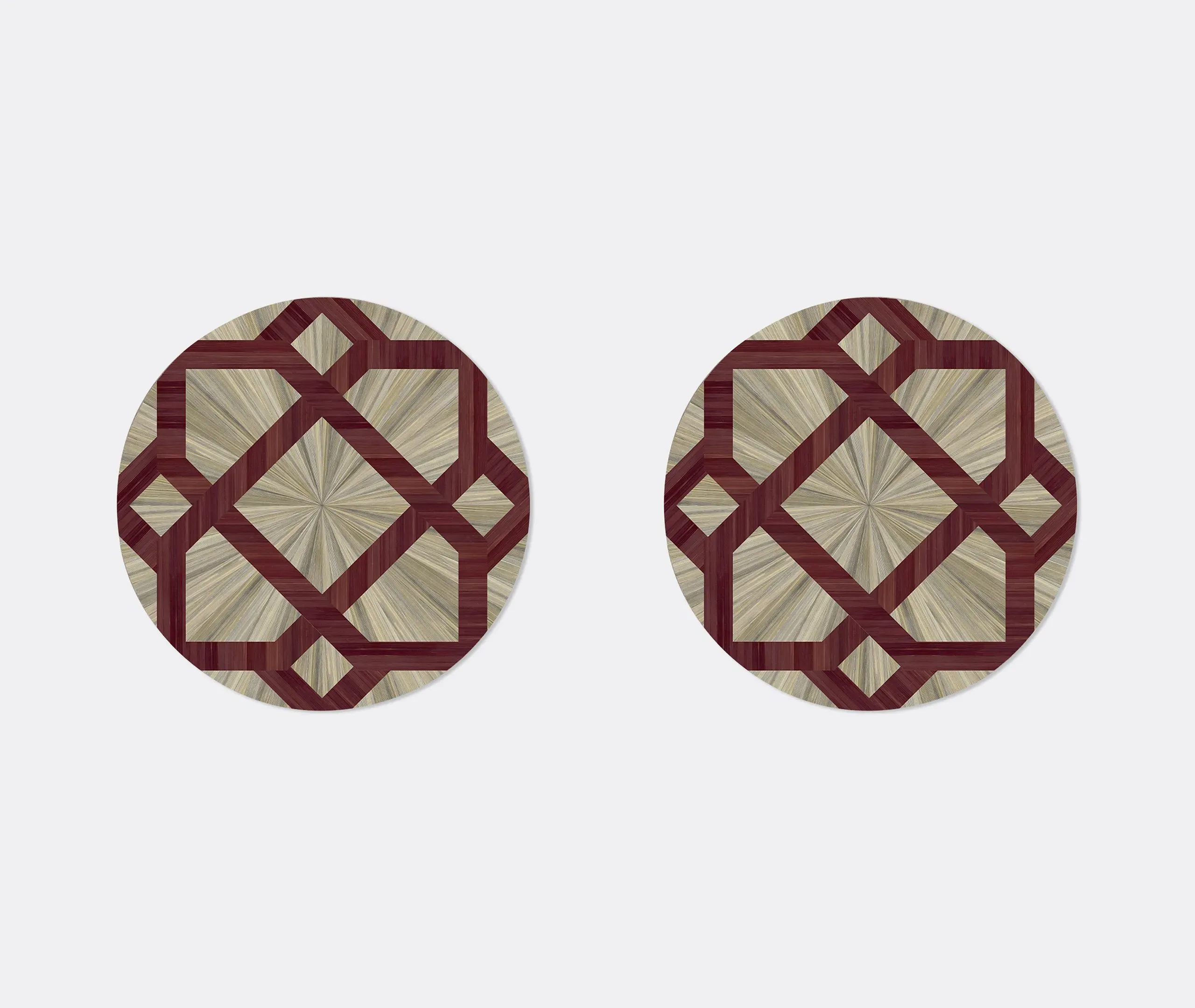 Round Tablemat Set of 2 - Prune, Eucalyptus Wood