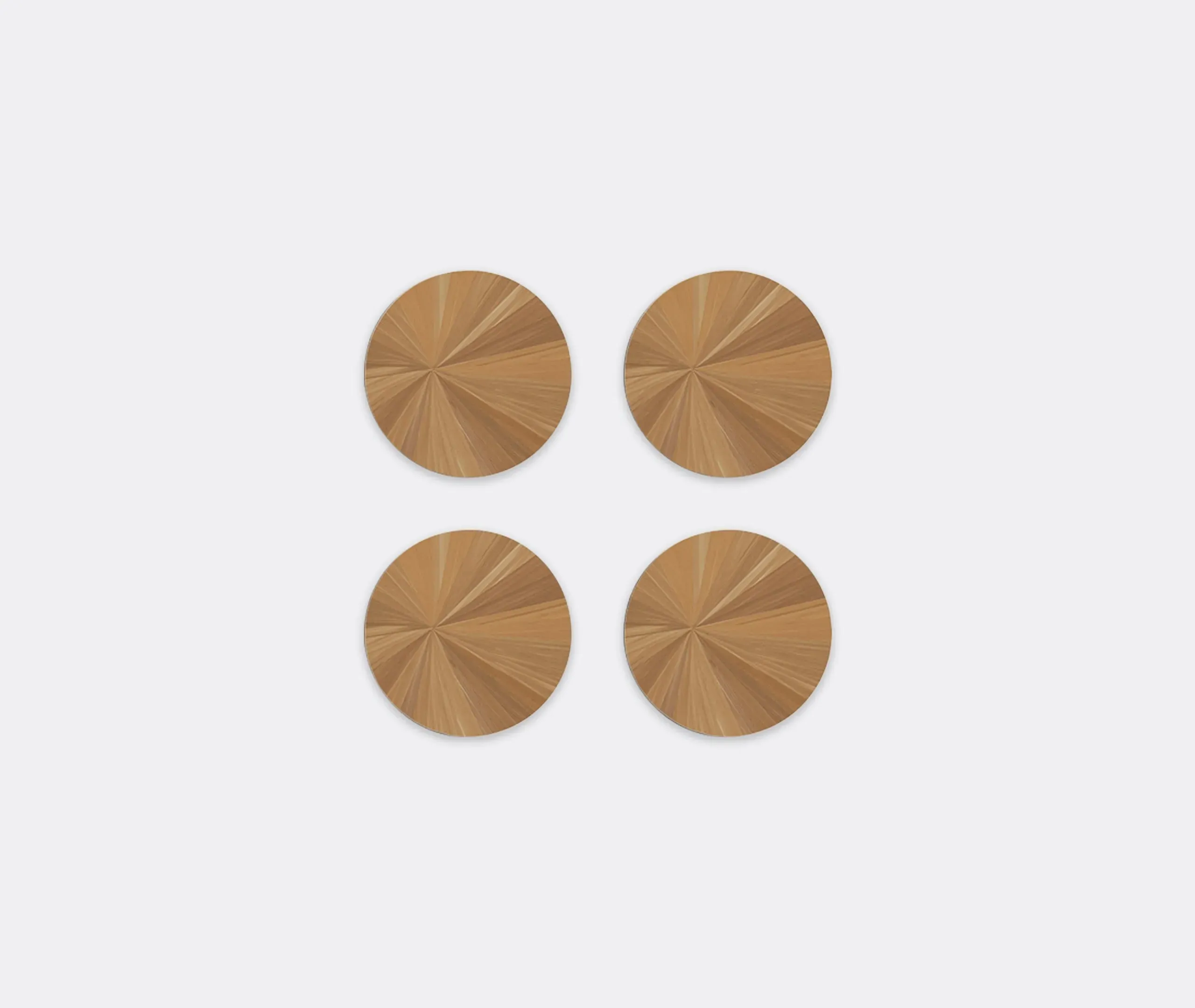 Soleil Round Coaster Set of Four - Bronze, Eucalyptus Wood image