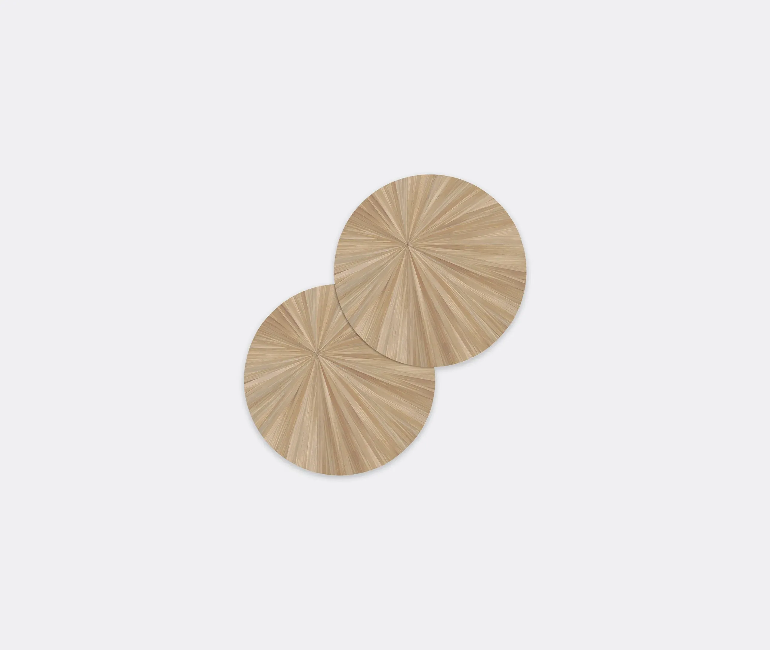 Soleil Round Tablemat Set of Two - Fawn, Eucalyptus Wood