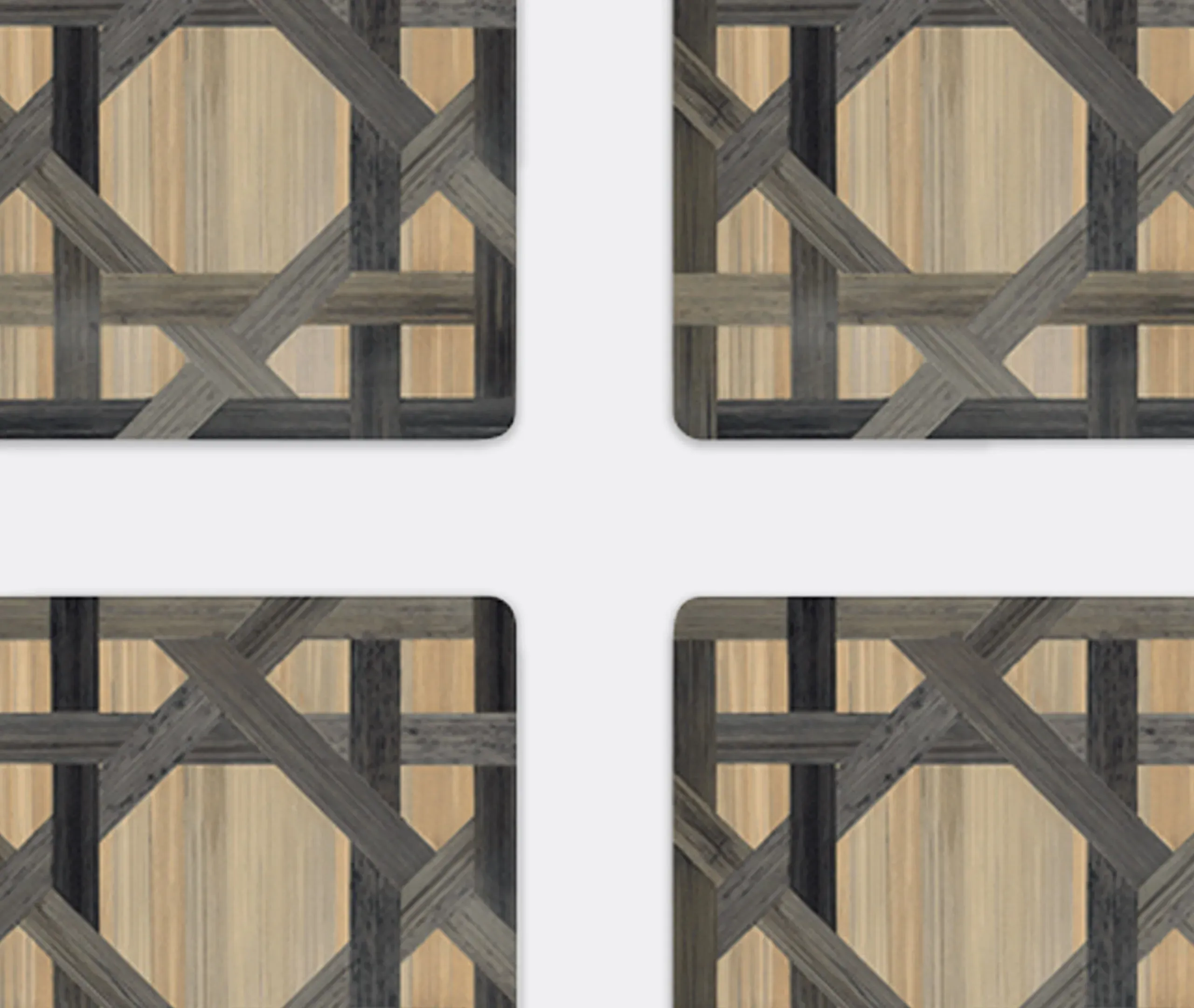 Square Coaster Set of 4 - Anthracite, Wood