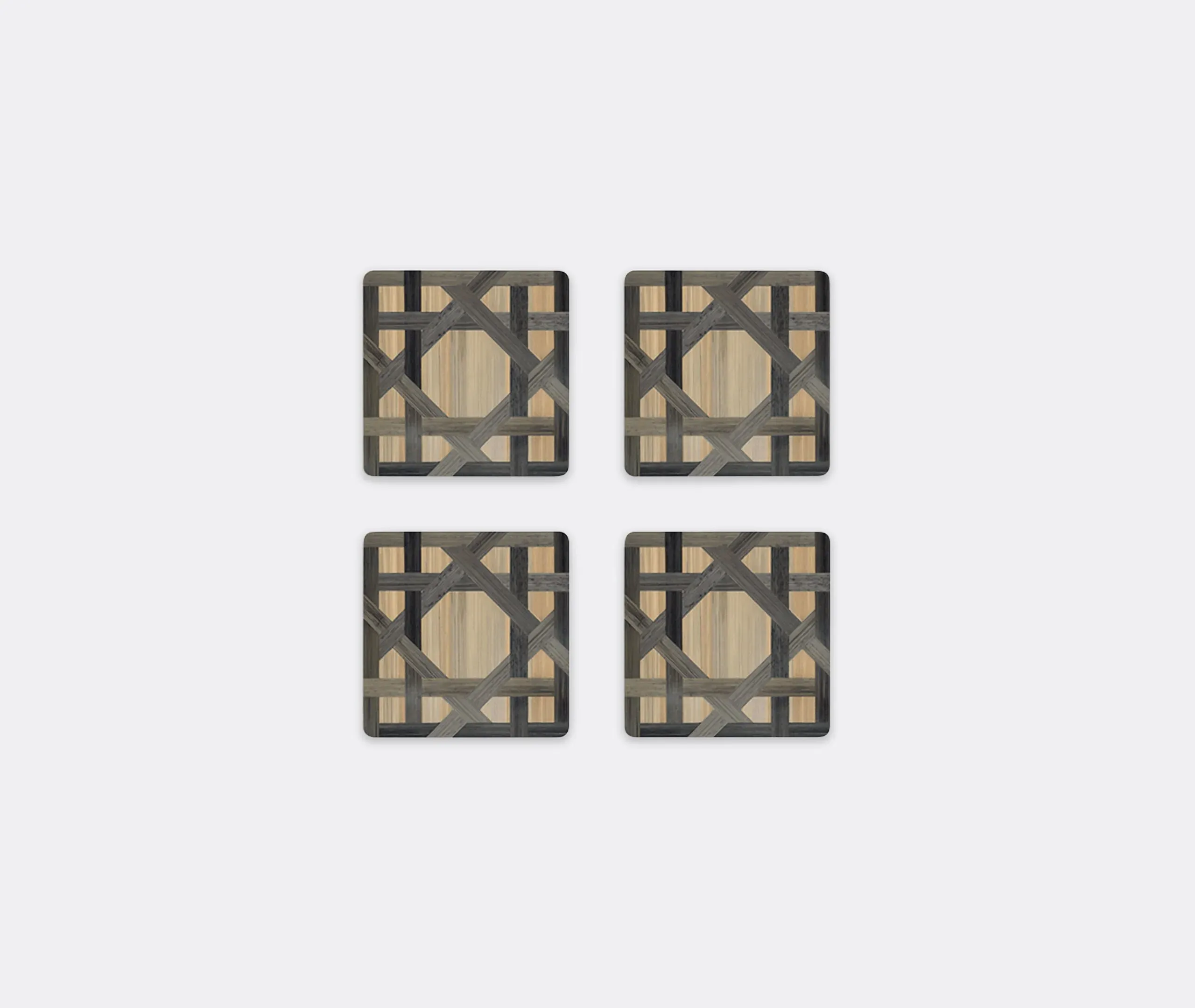 Square Coaster Set of 4 - Anthracite, Wood image
