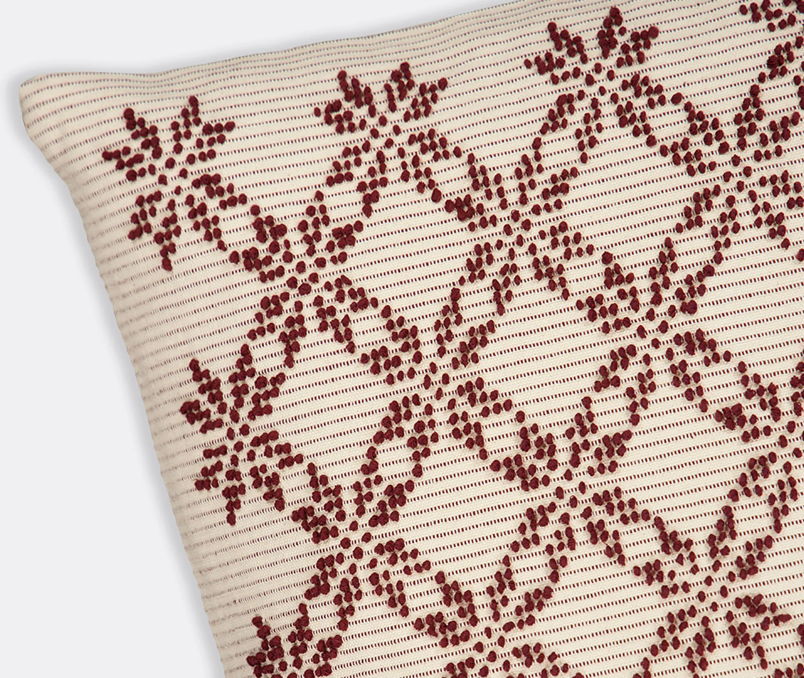 Carlota Cushion with Cross-Stitch Motif - Red alternate view