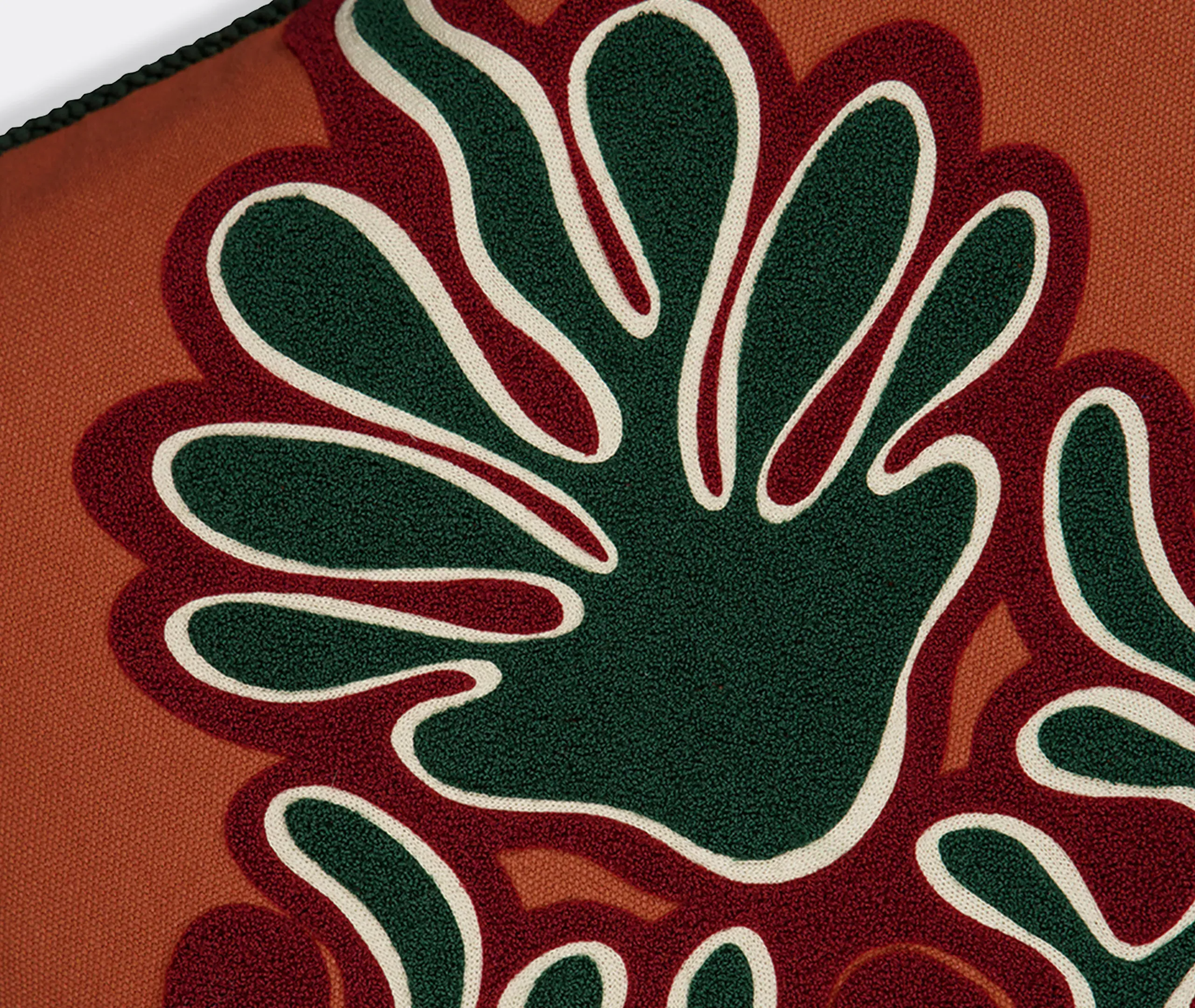 Teles Abstract Cushion with Tassel Trim - Terracotta alternate view