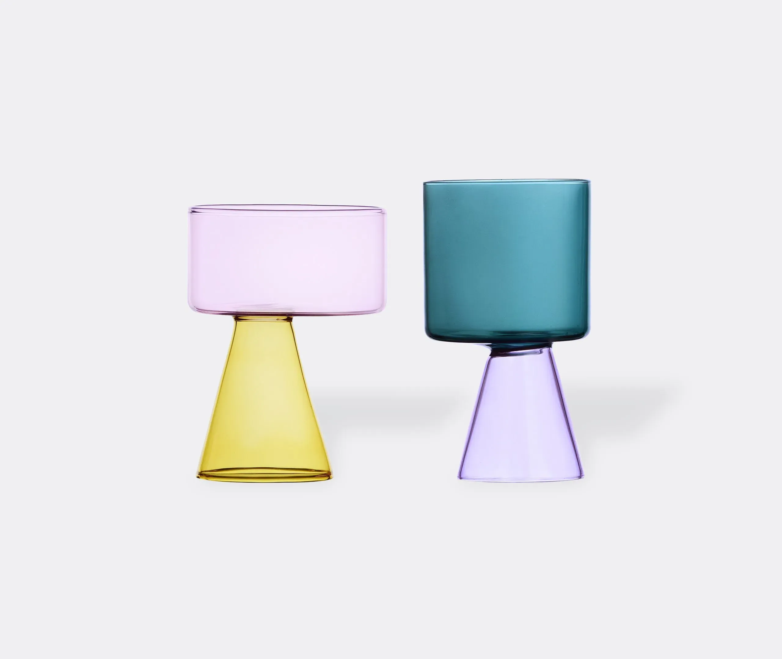 4-Piece Glass Set with Bowl - Multicolor