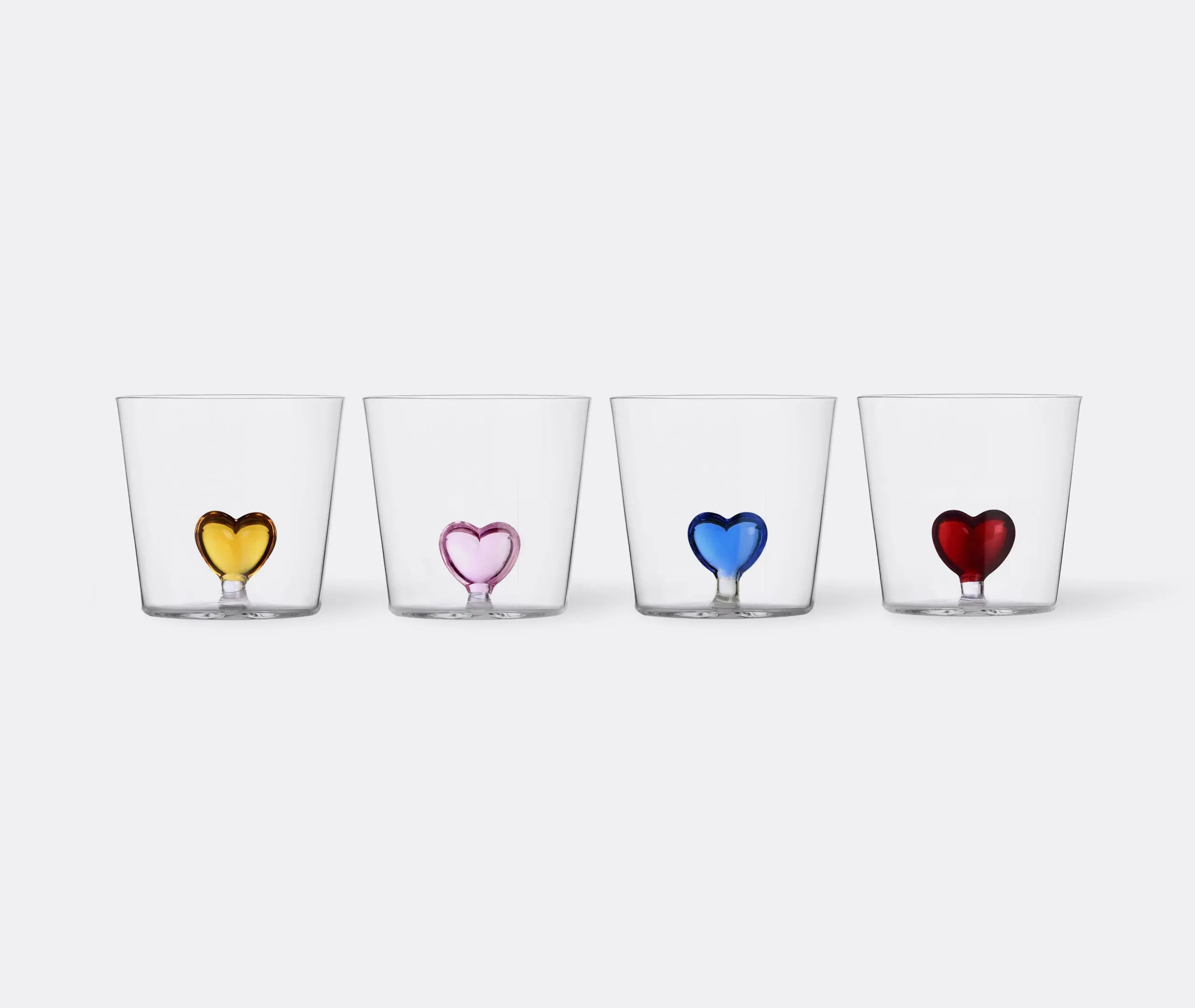 4-Piece Tumbler Set with Heart Design - Multicolor image