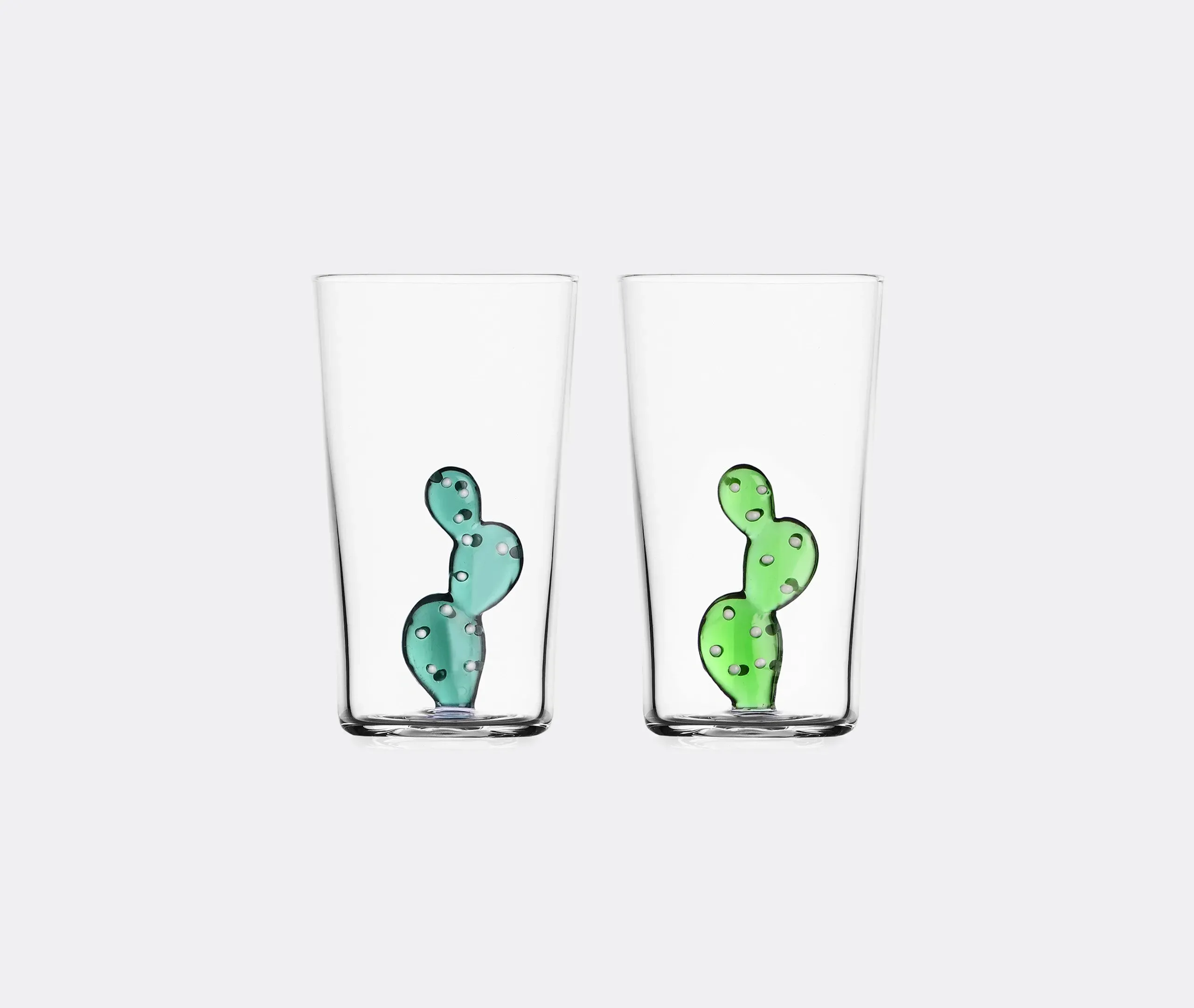 6-Piece Desert Plants Glass Set - Clear Glass