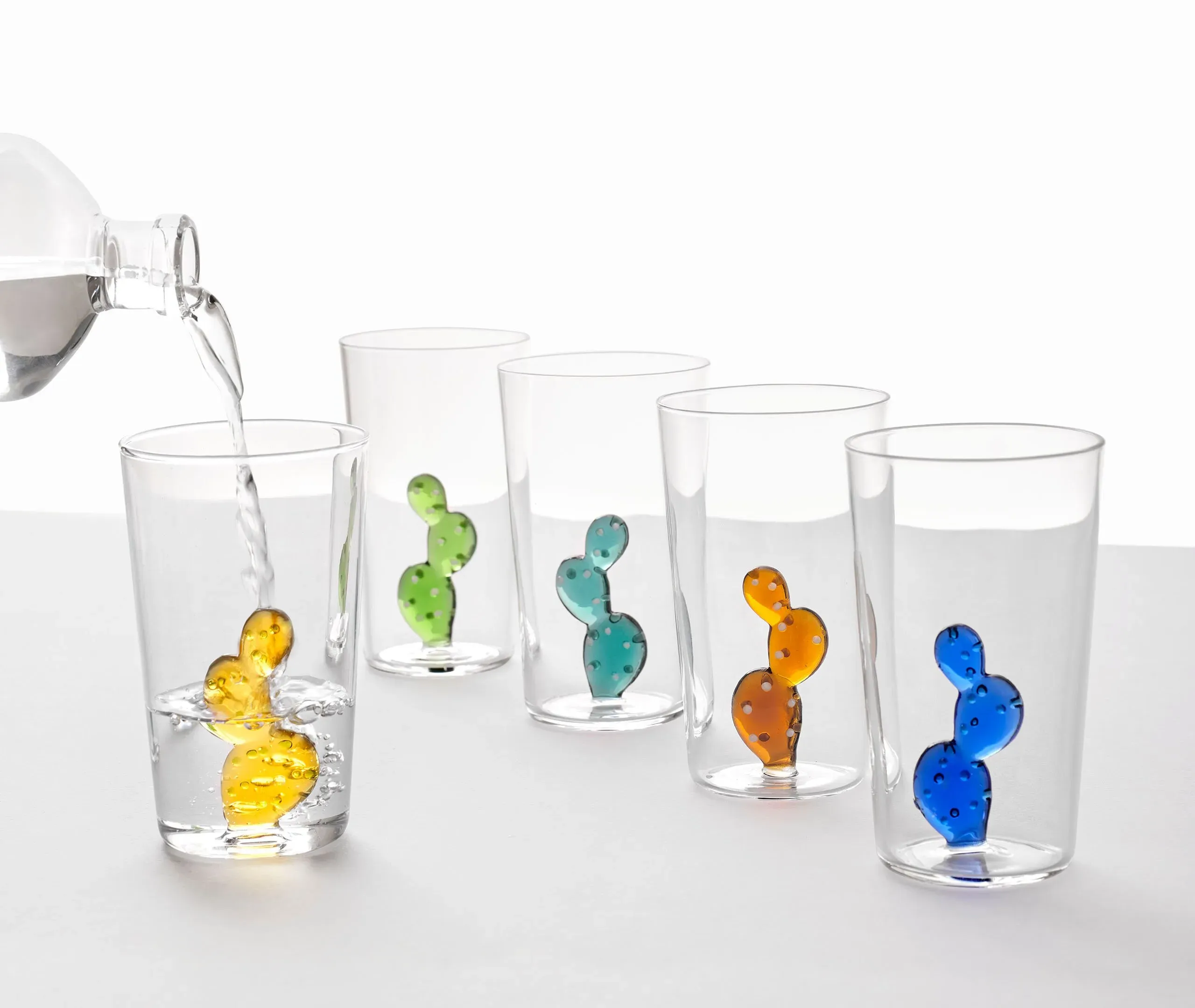 6-Piece Desert Plants Glass Set - Clear Glass