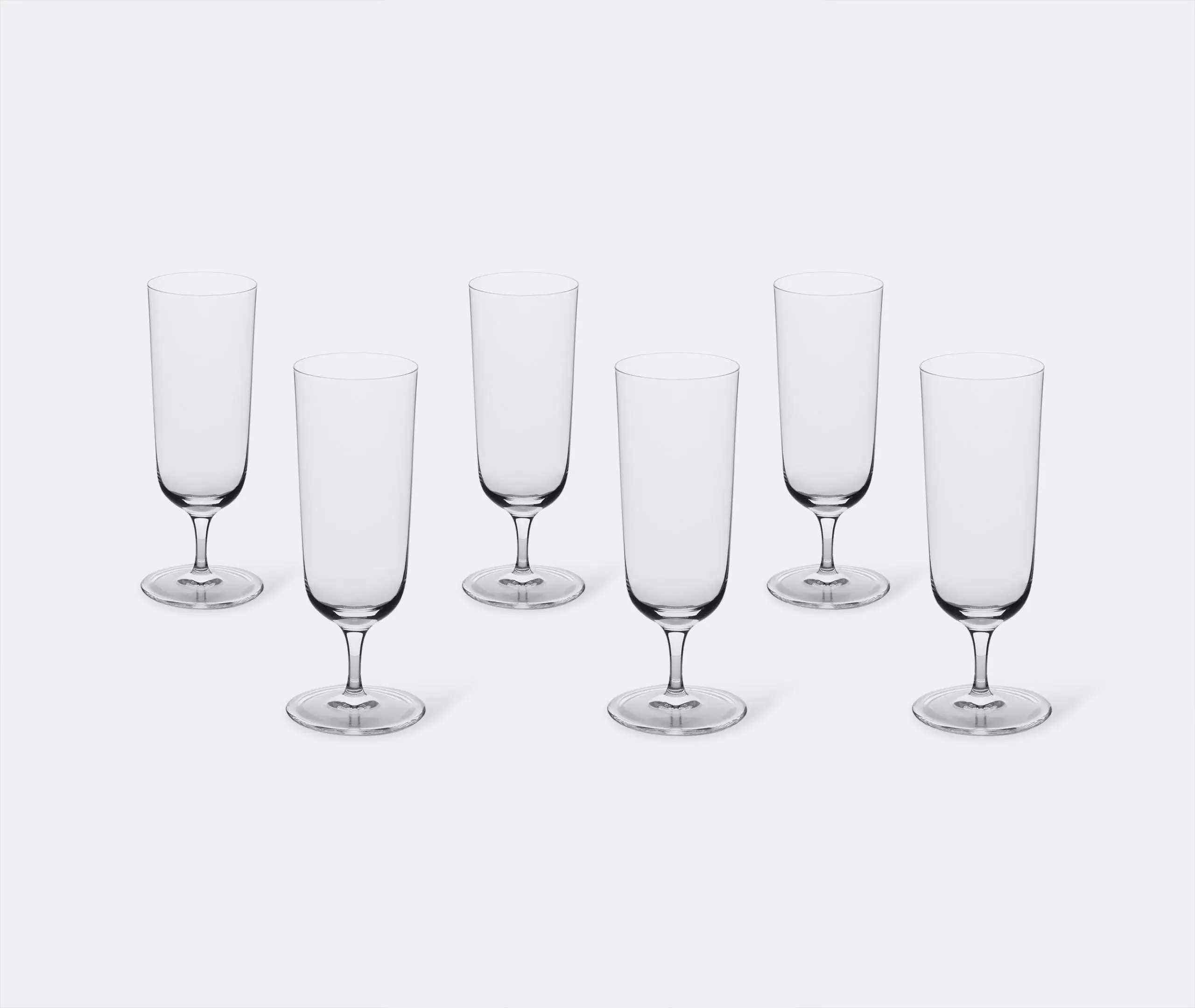 6-Piece Flute Glass Set - Clear, Crystal