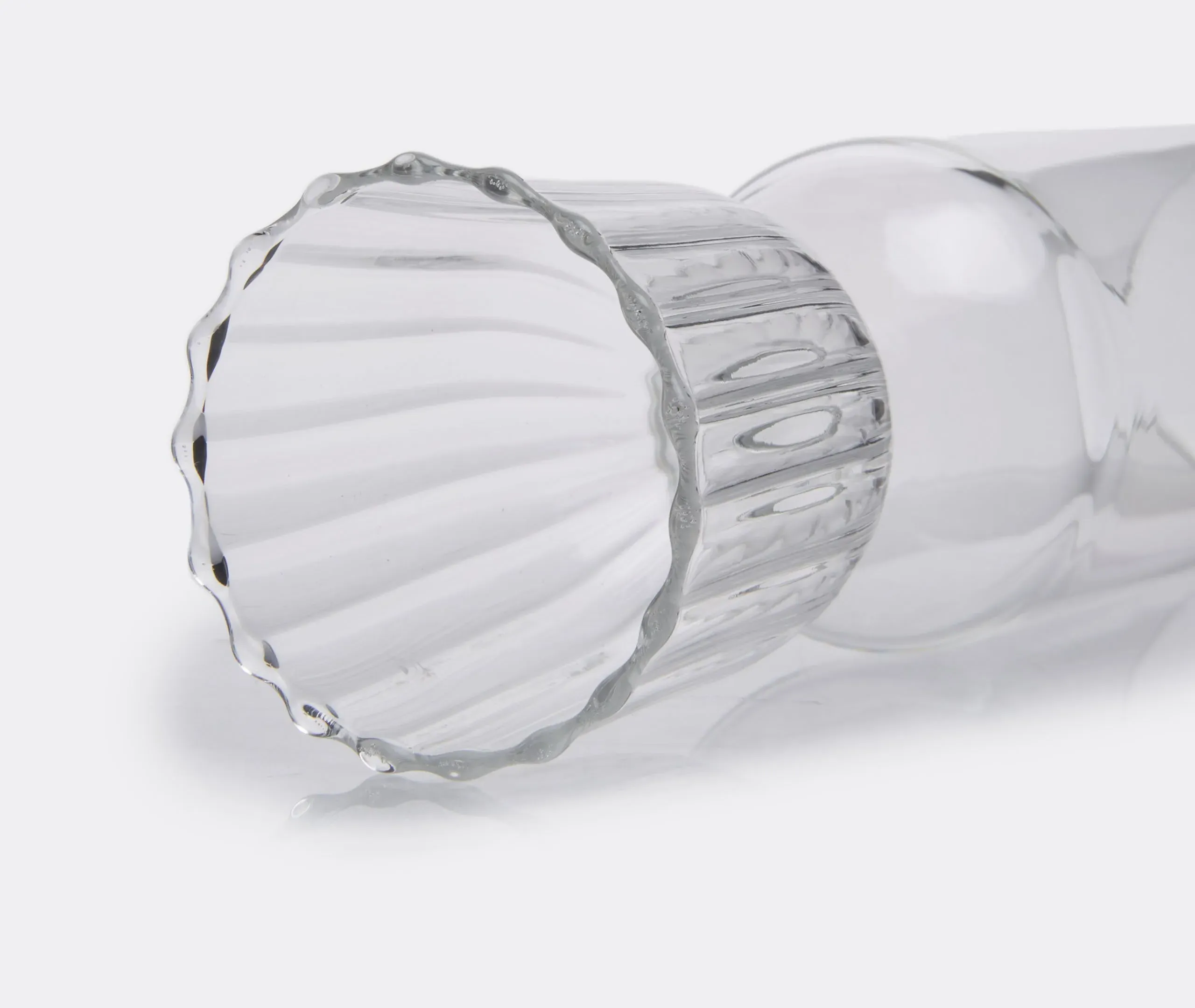 6-Piece Flute Set with Expanding Base - Clear Glass