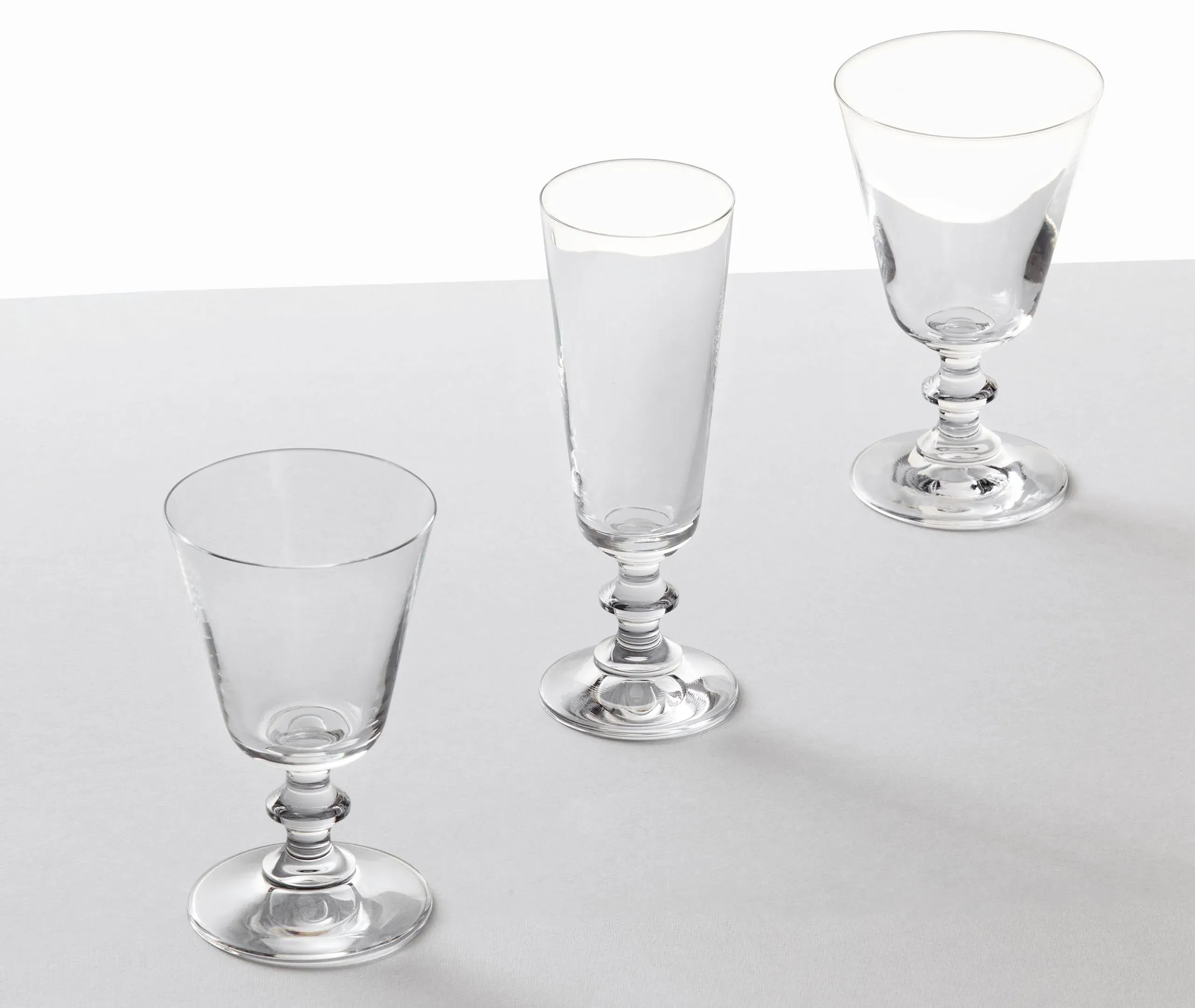 6-Piece Flute Set with Sharp Lines - Clear Glass