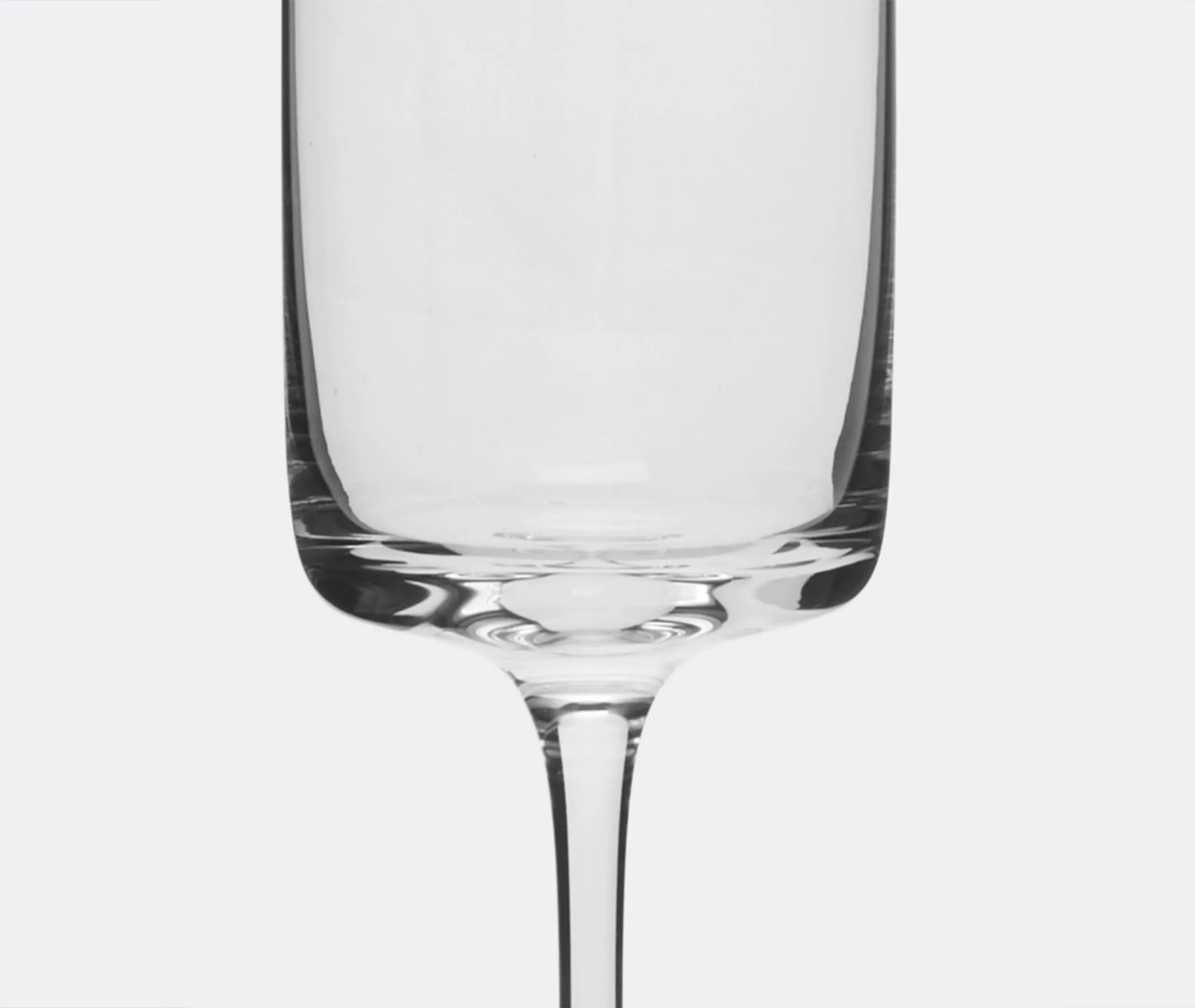 6-Piece Flute Set with Squared Bowls - Clear Glass