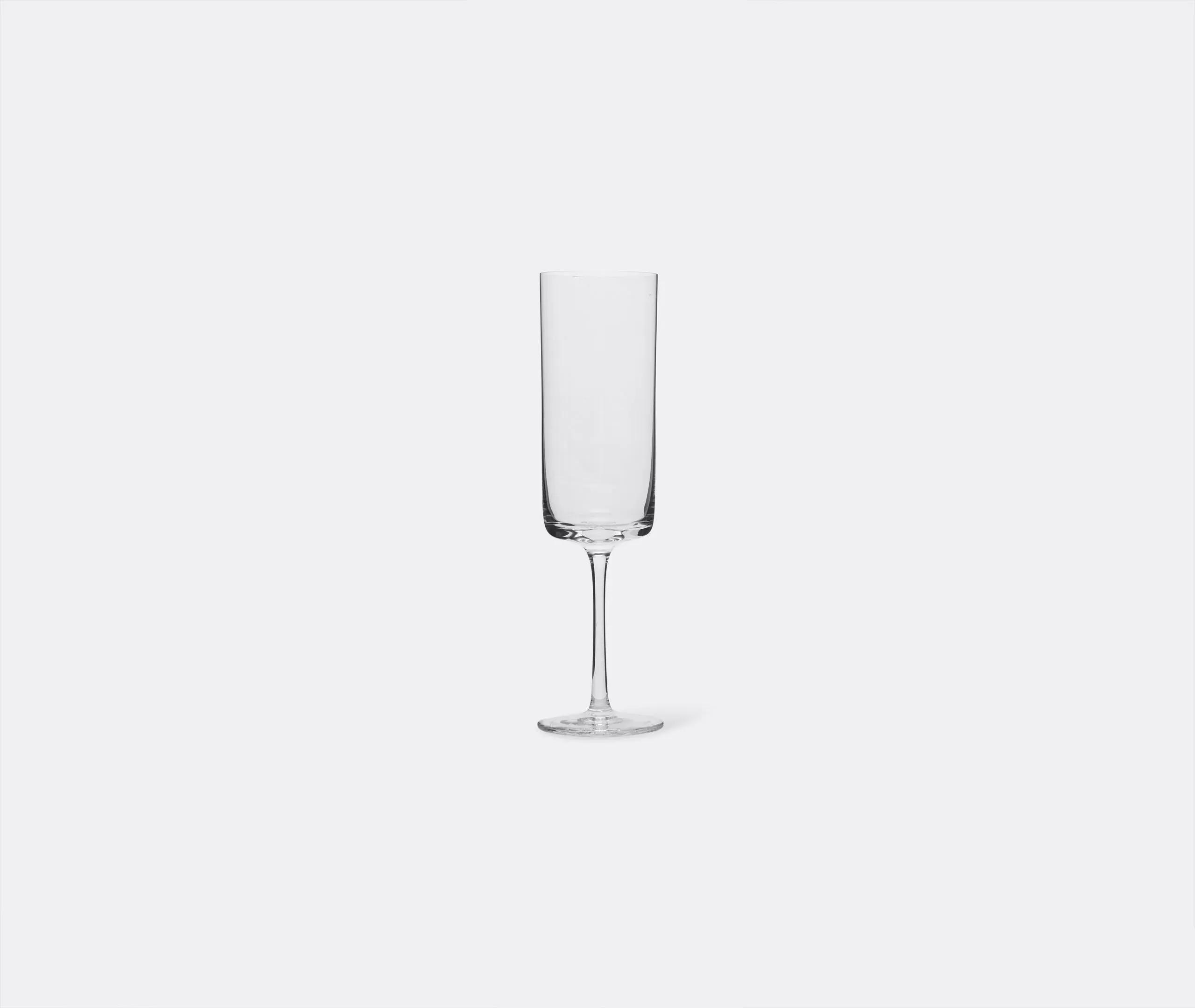 6-Piece Flute Set with Squared Bowls - Clear Glass