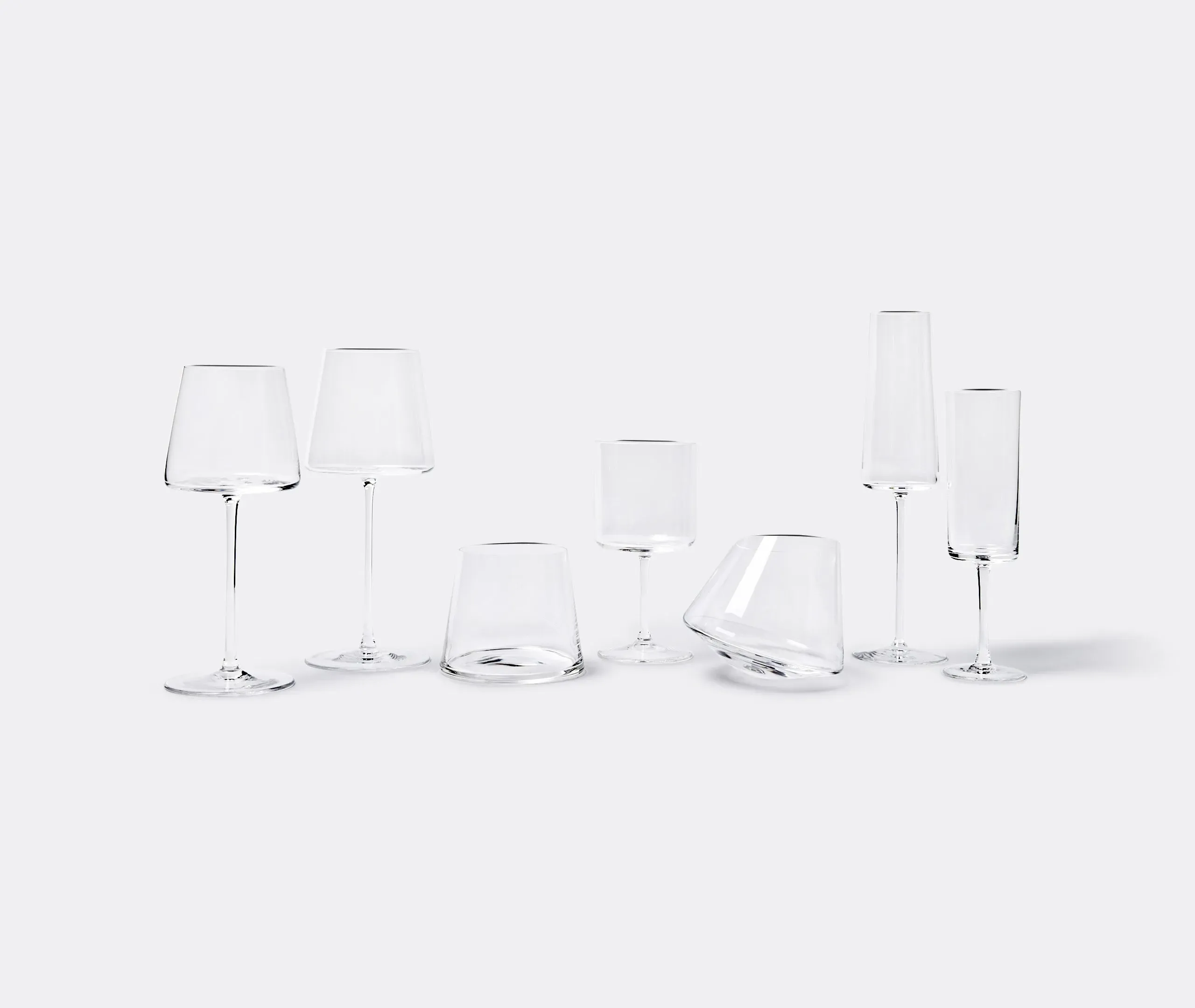 6-Piece Stemmed Water Glass Set - Clear Glass