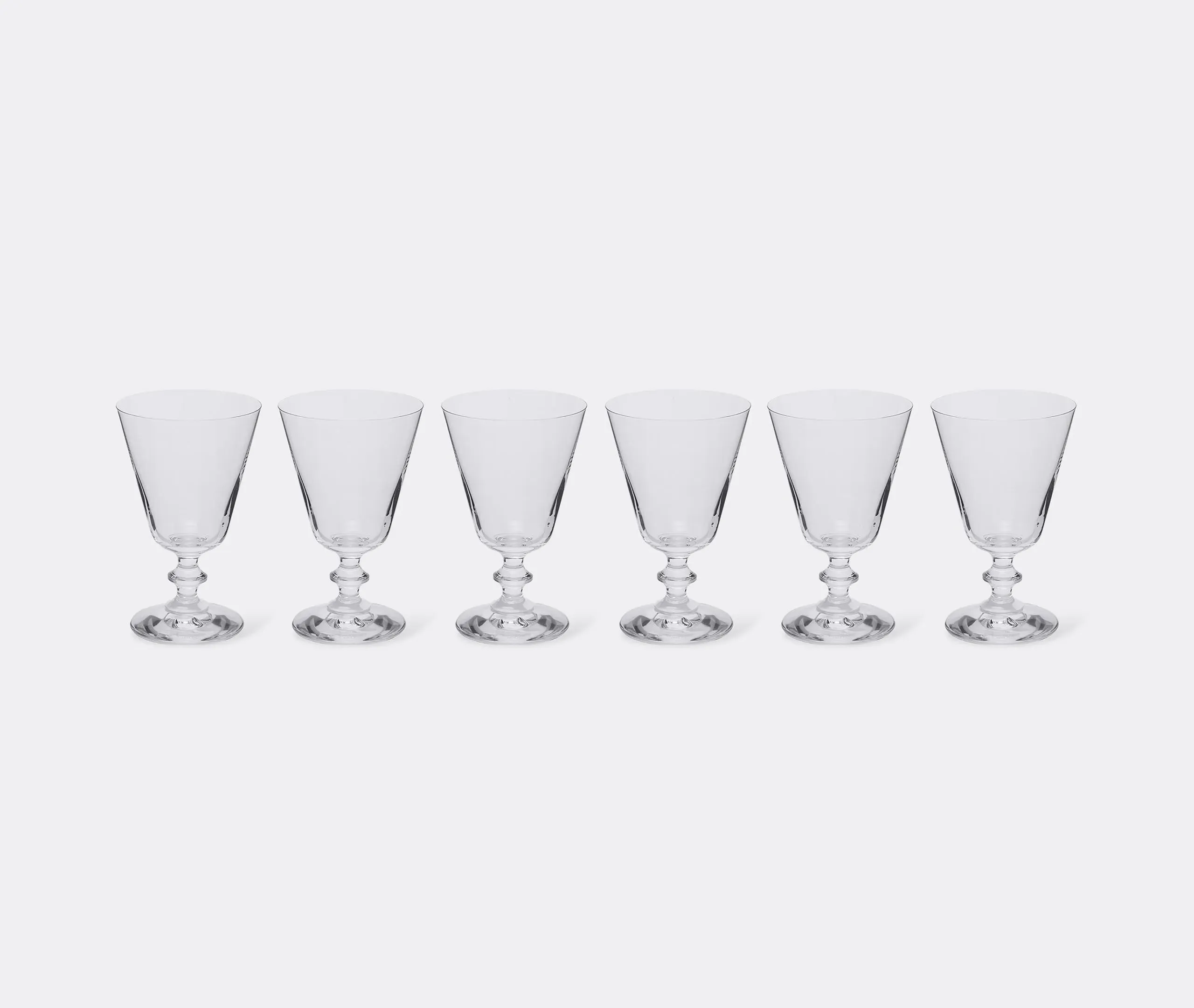 6-Piece Stemmed Wine Glass Set - Clear Glass