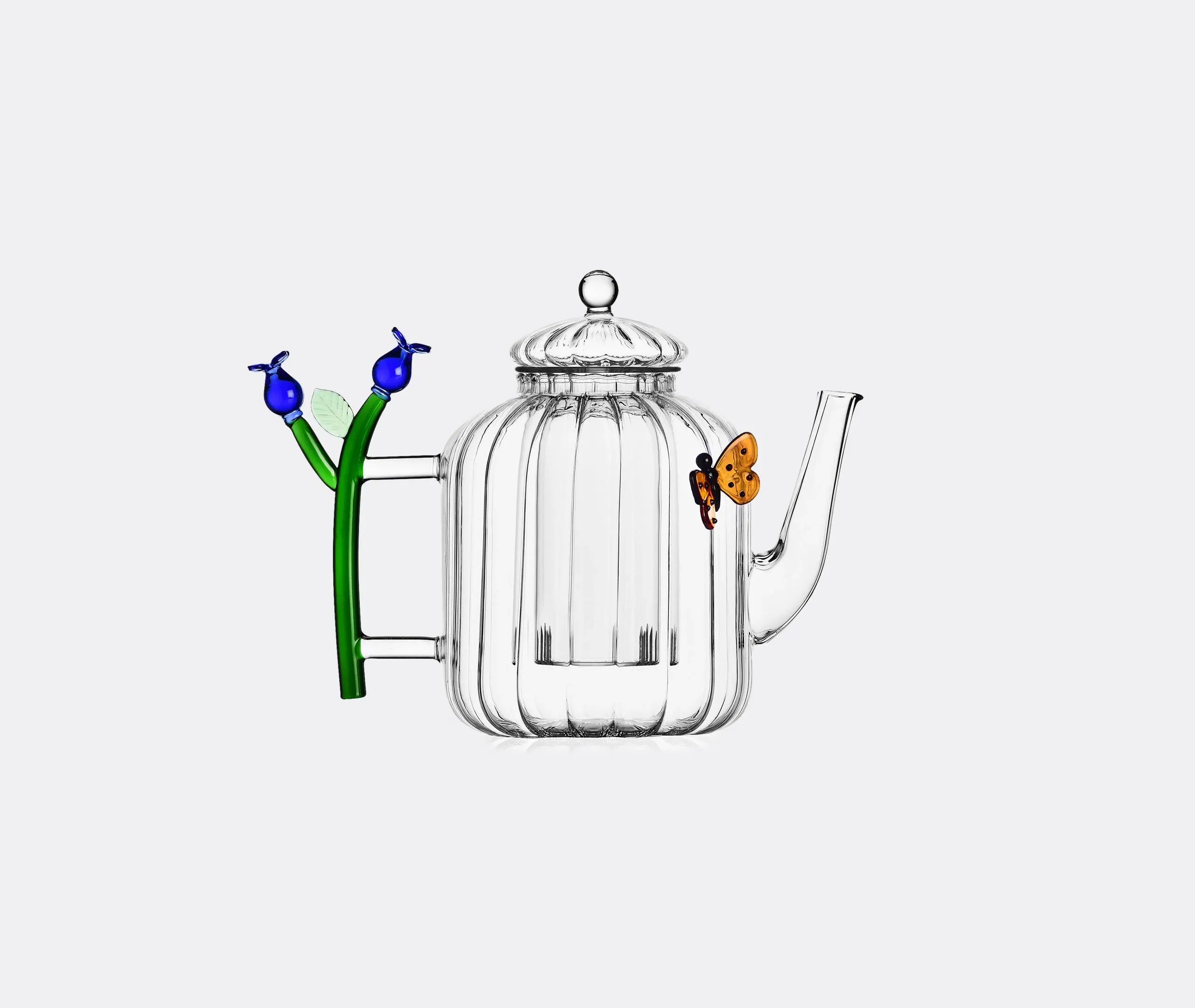 Botanica Teapot with Floral Design - Blue, Glass image