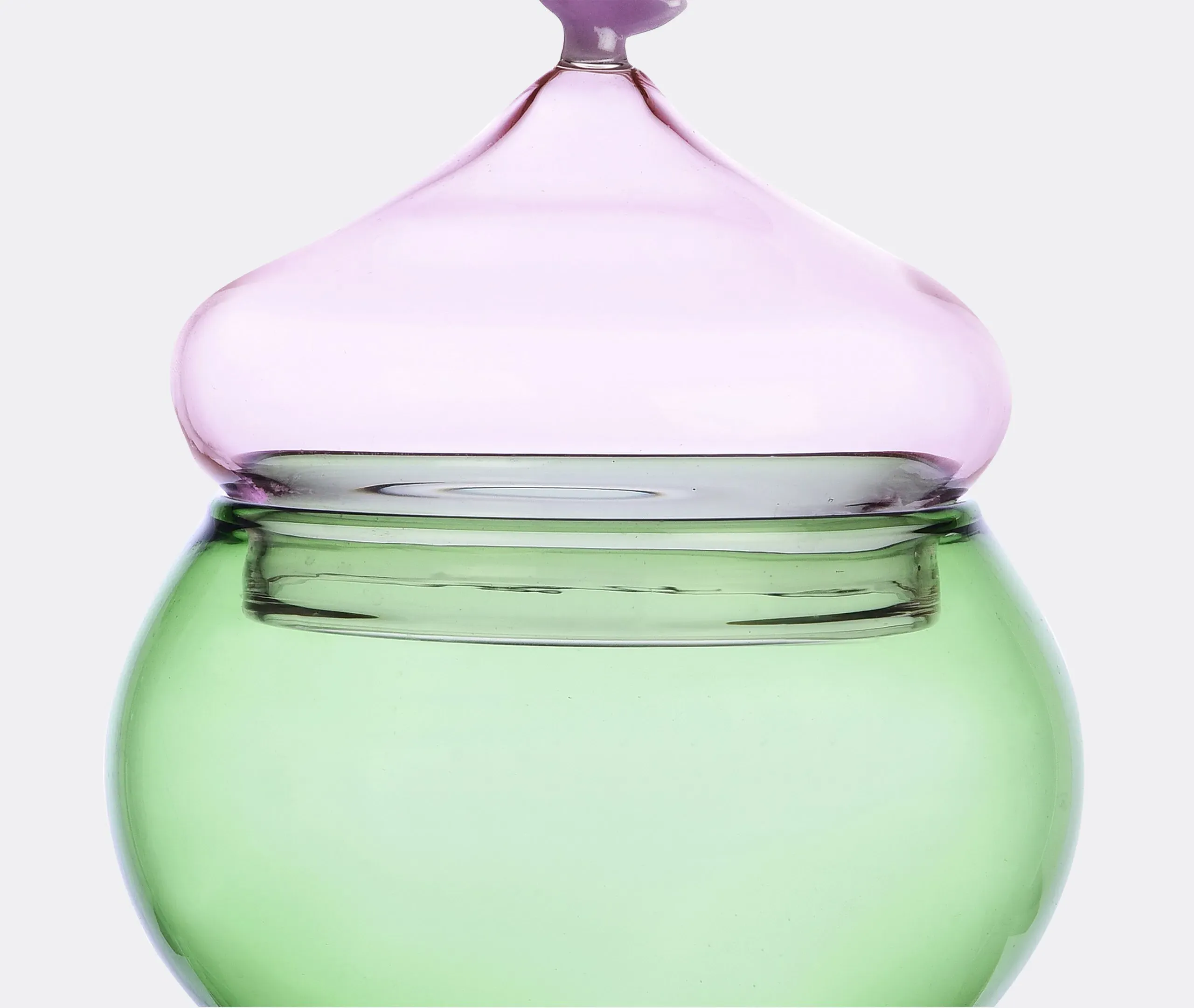 Container with Lid - Green, Borosilicate Glass