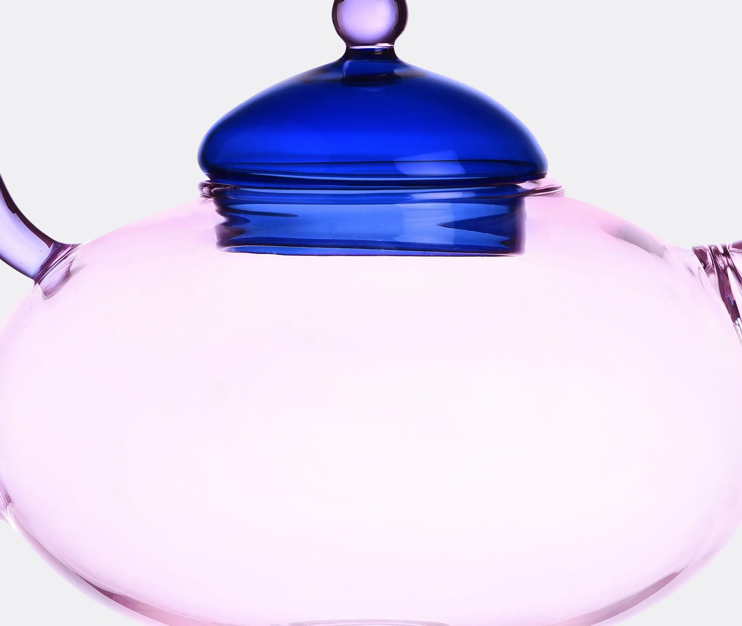 Curved Teapot with Long Spout - Pink, Glass