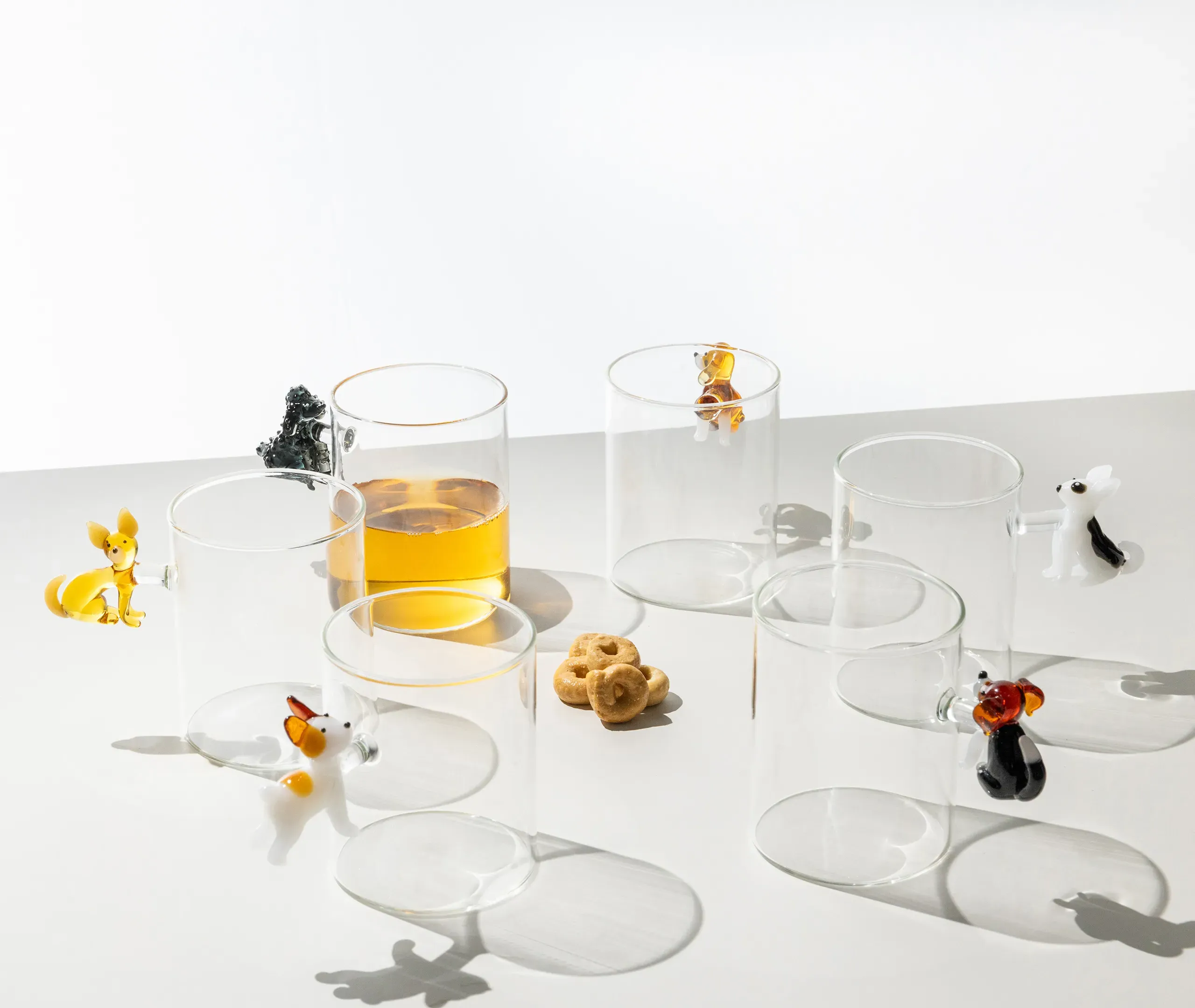 Dogs Mug Set of 6 - Multicolour, Borosilicate Glass