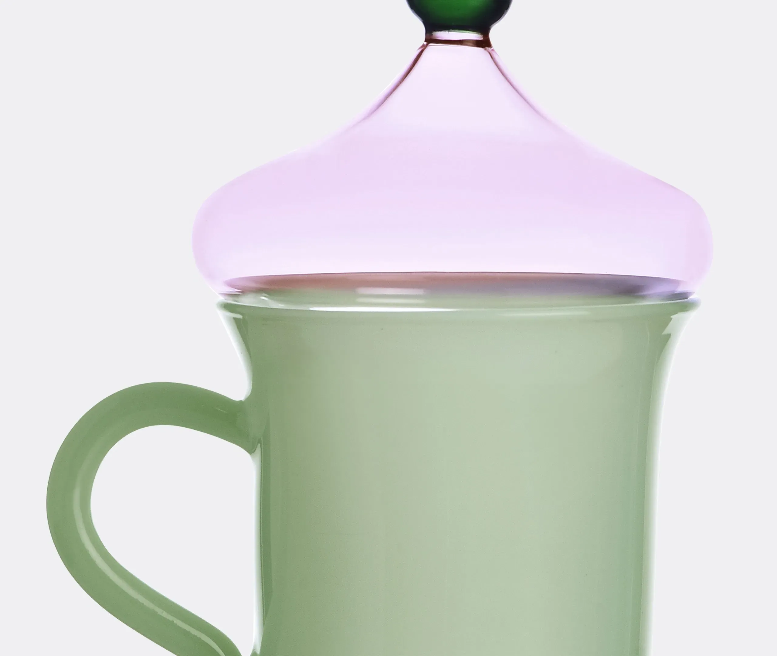 Domed Tea Mug with Lid - Multicolor, Glass