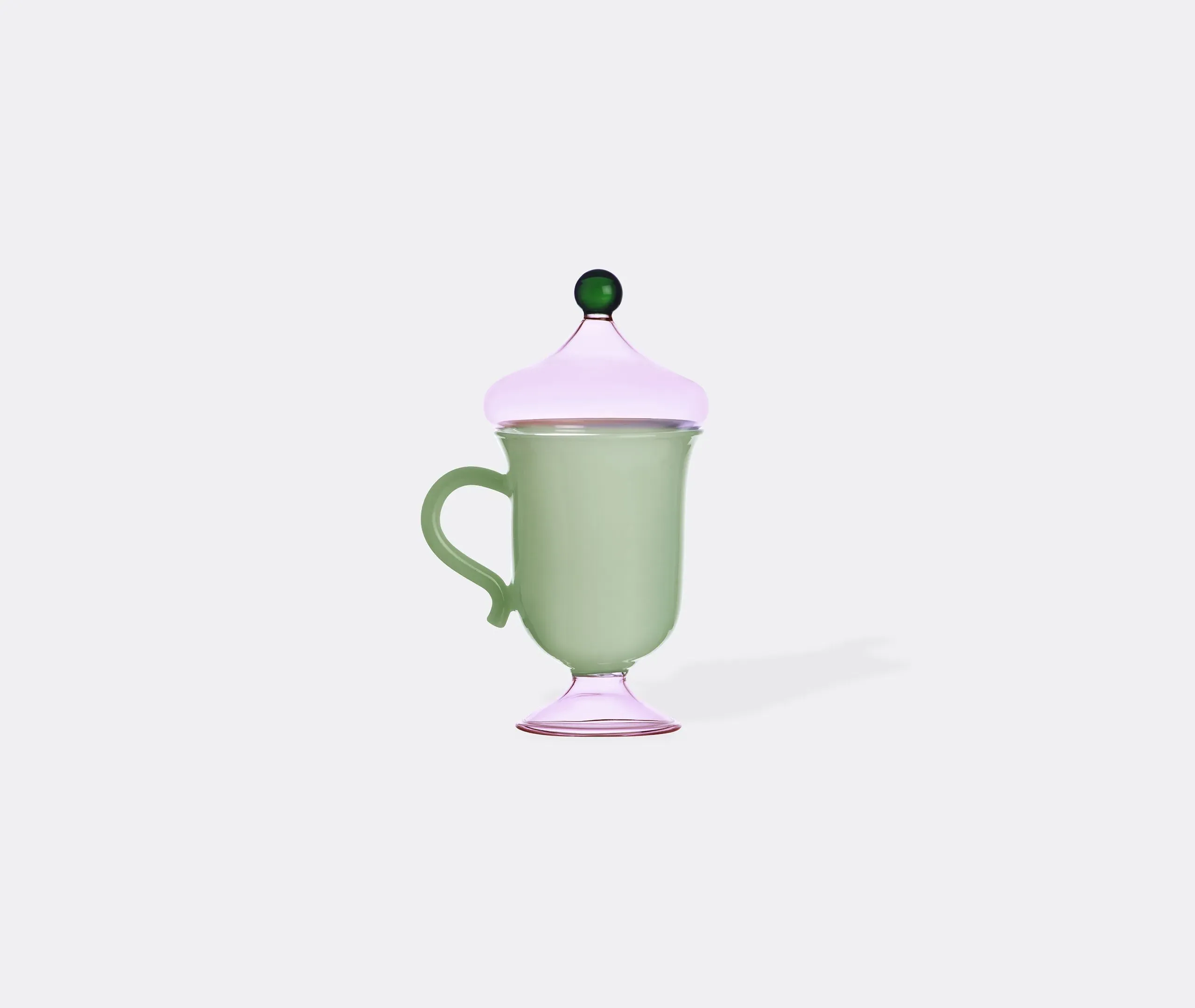 Domed Tea Mug with Lid - Multicolor, Glass image
