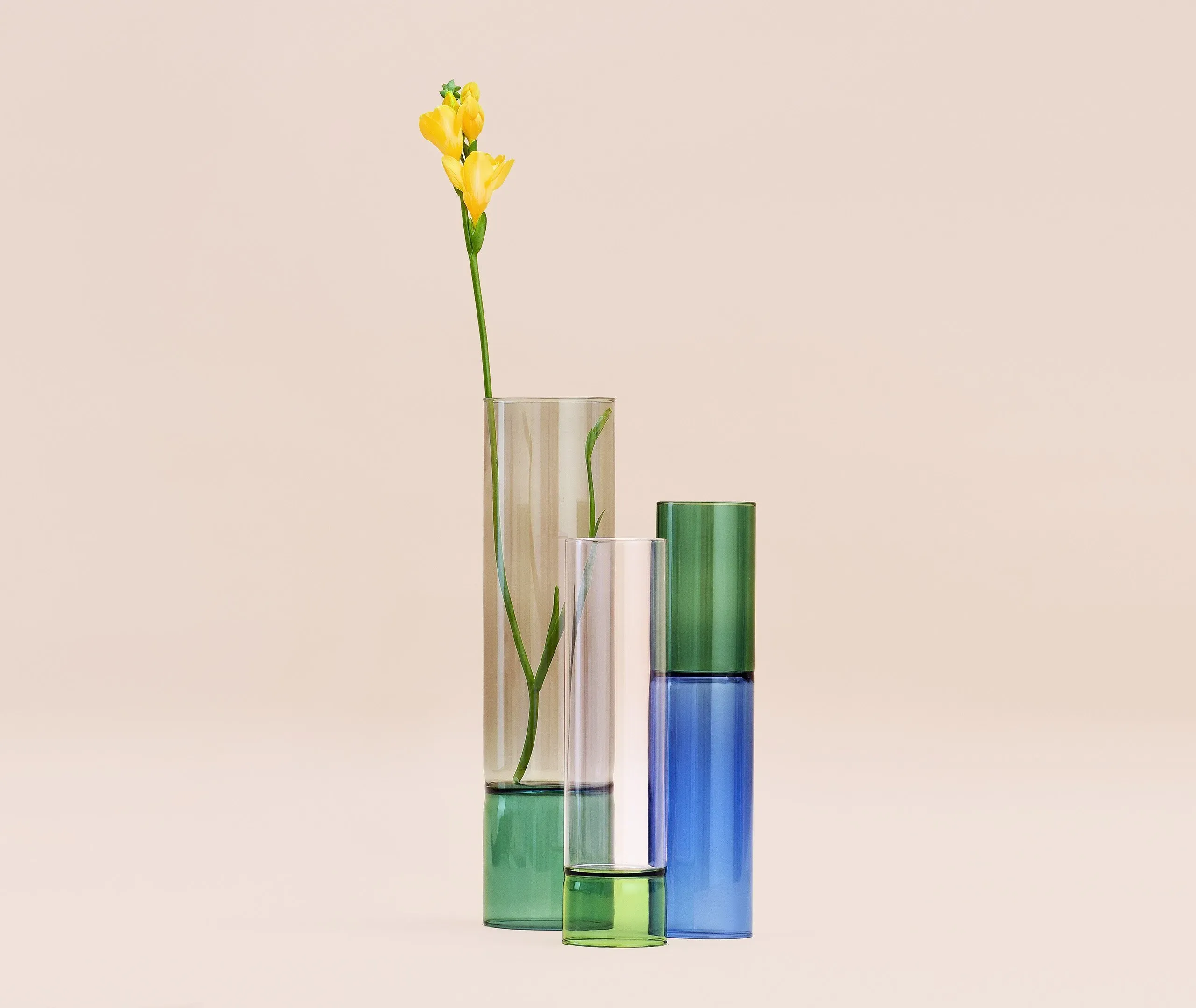 Extra Large Grooved Vase - Green, Glass