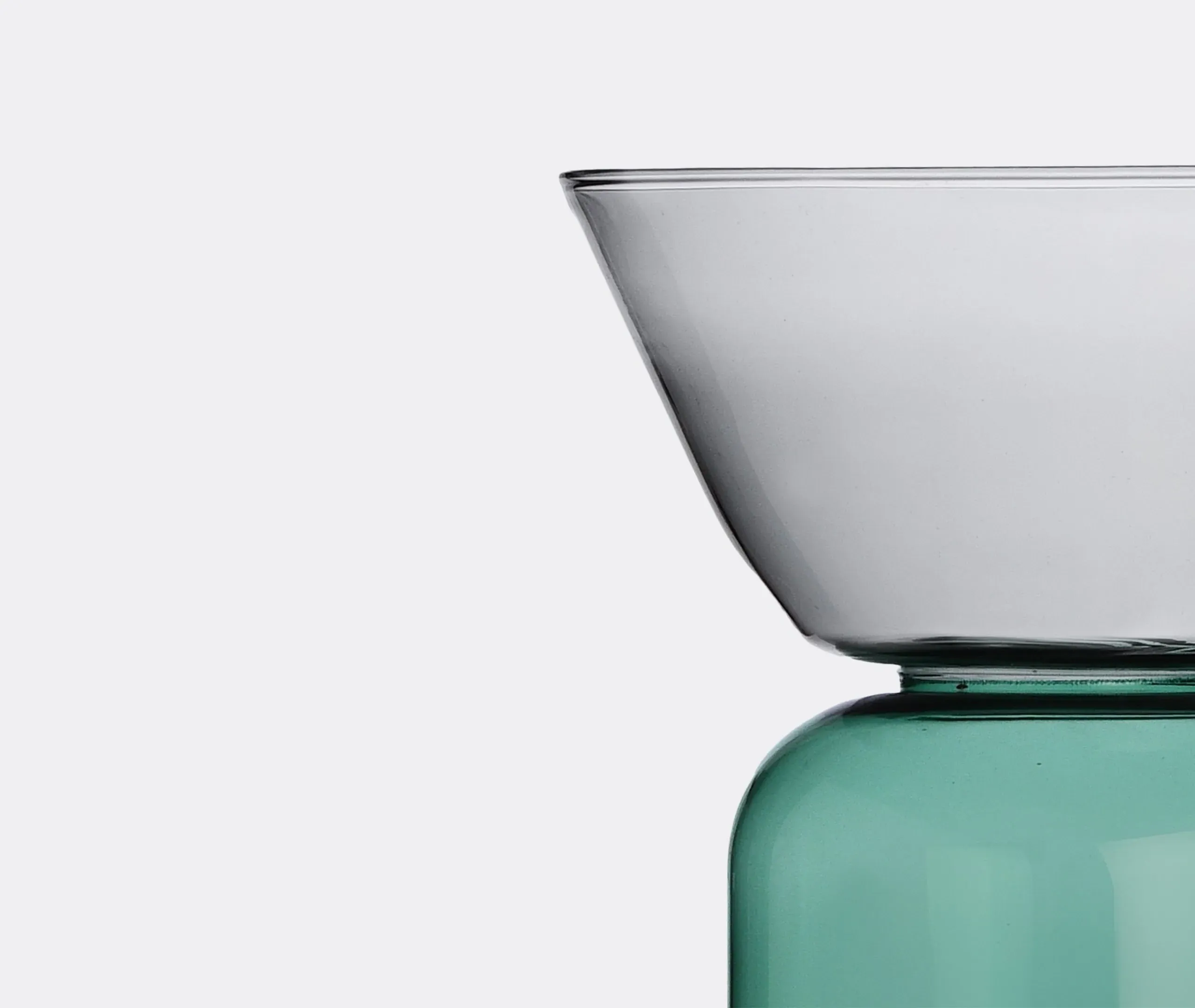 Gelée Large Vase with Handles - Petrol and Smoke, Borosilicate Glass