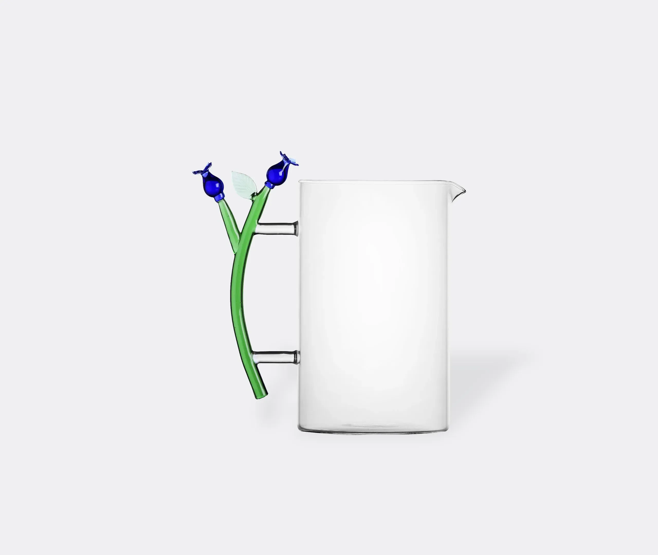 Glass Jug with Floral Handle - Multicolor image