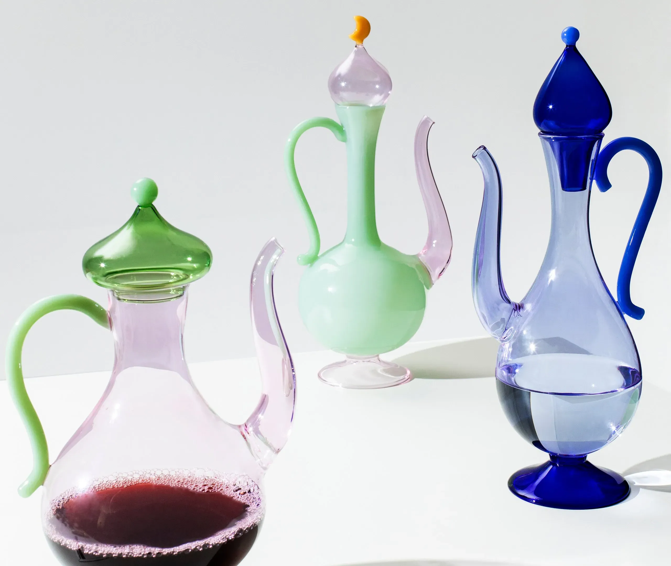 Glass Jug with Stopper - Multicolor, Borosilicate