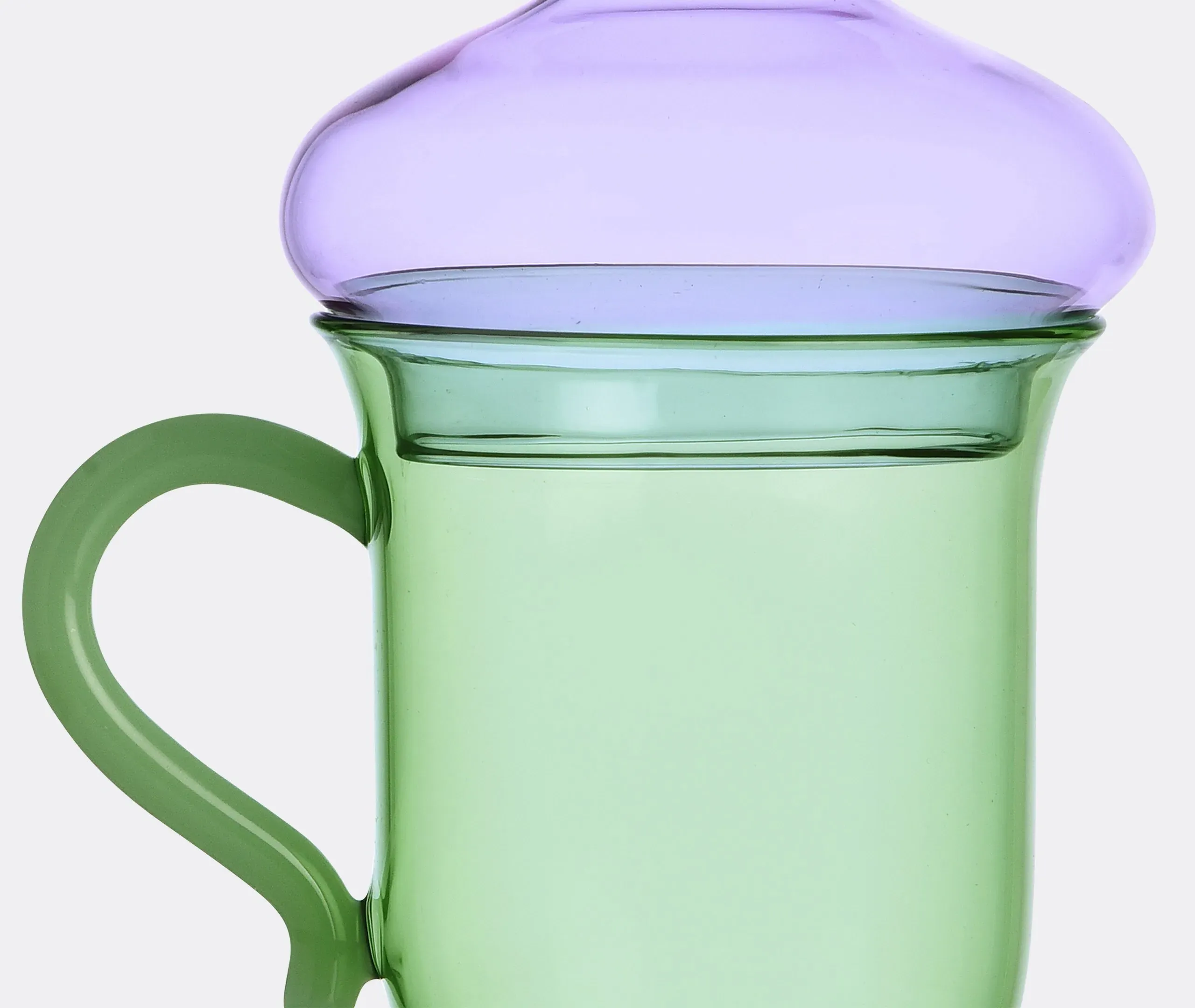 Glass Mug with Lid - Multicolor, Borosilicate