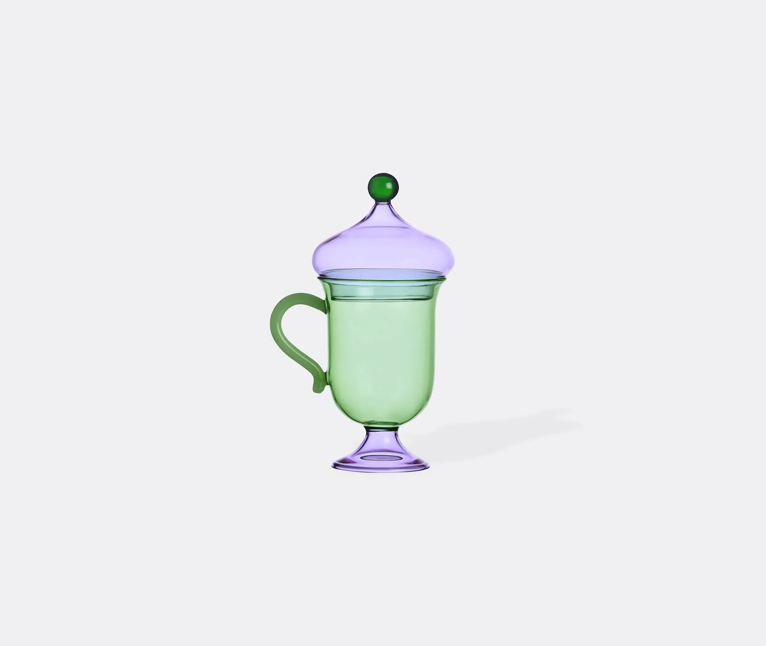 Glass Mug with Lid - Multicolor, Borosilicate image