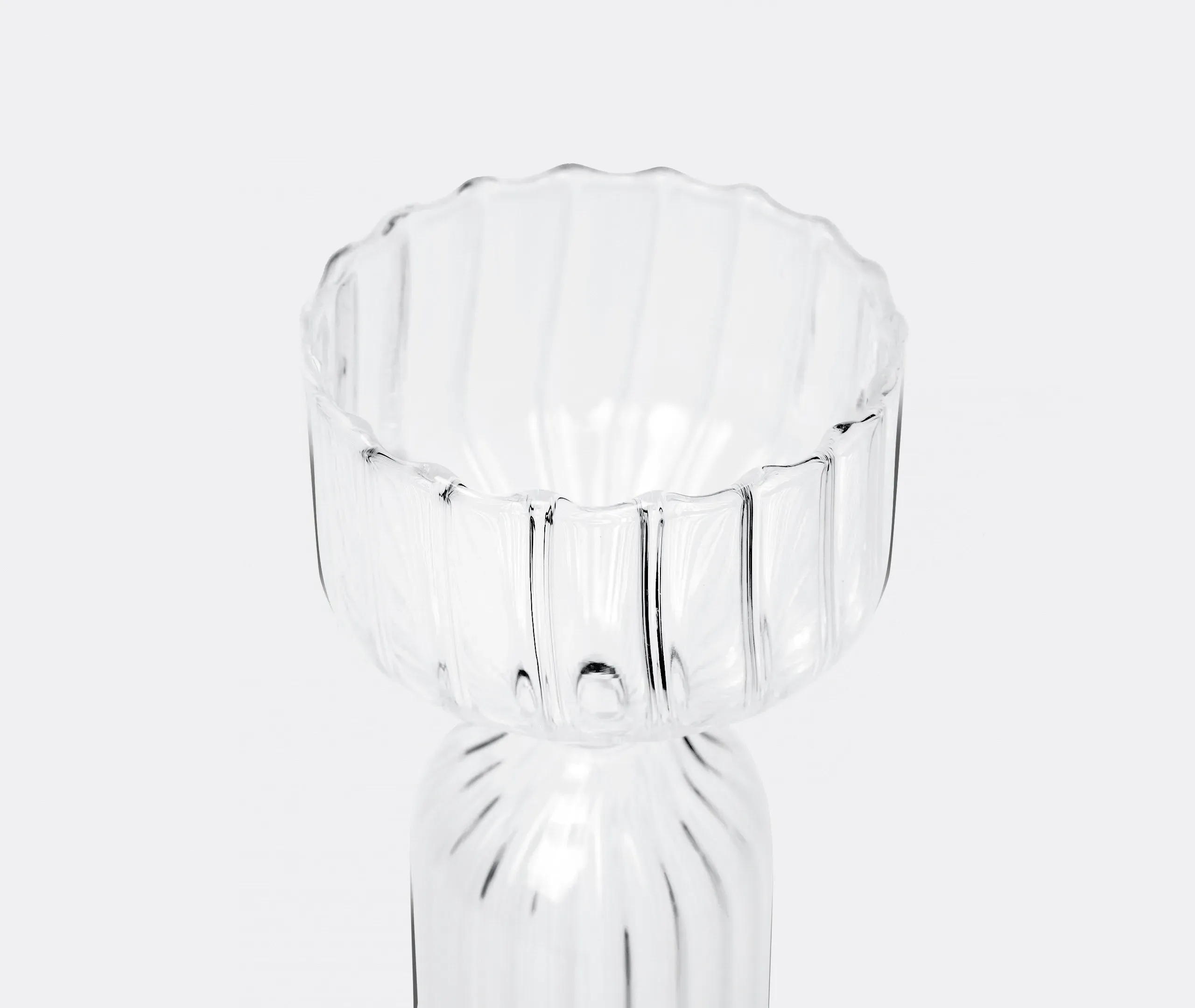 Large Hourglass Vase - Clear, Hand-Blown Glass