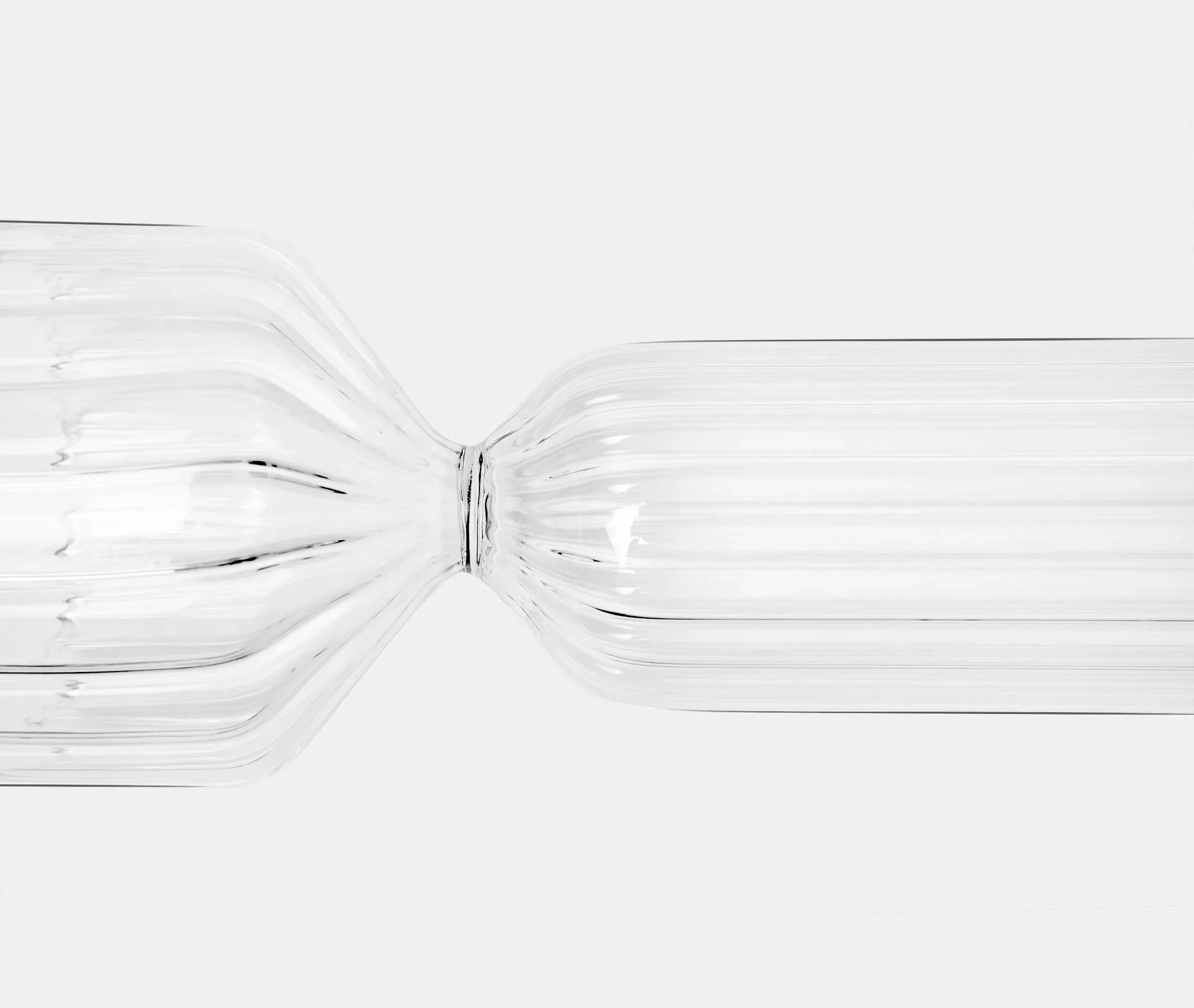 Large Hourglass Vase - Clear, Hand-Blown Glass