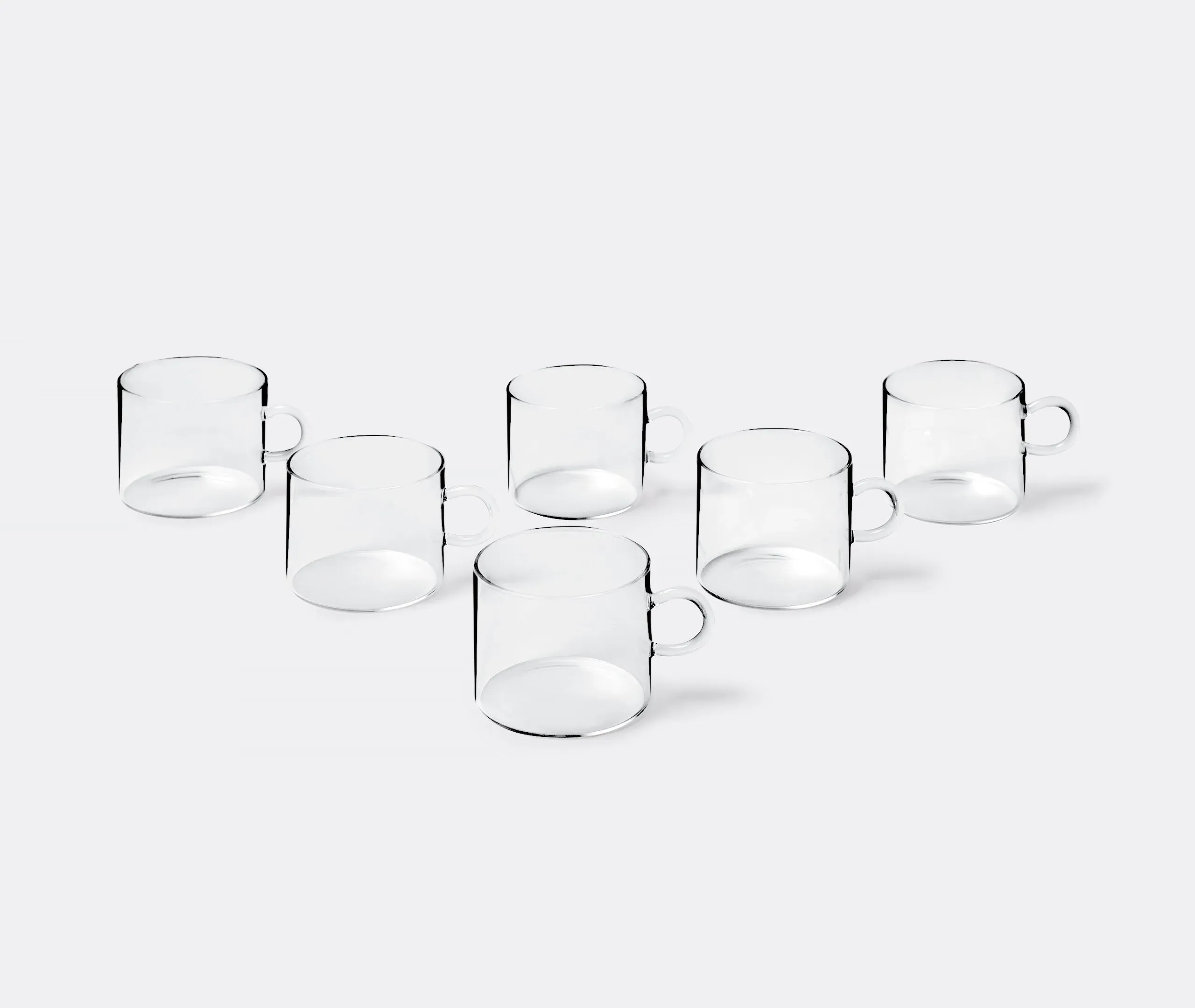Piuma Small Teacup Set of 6 - Clear Glass
