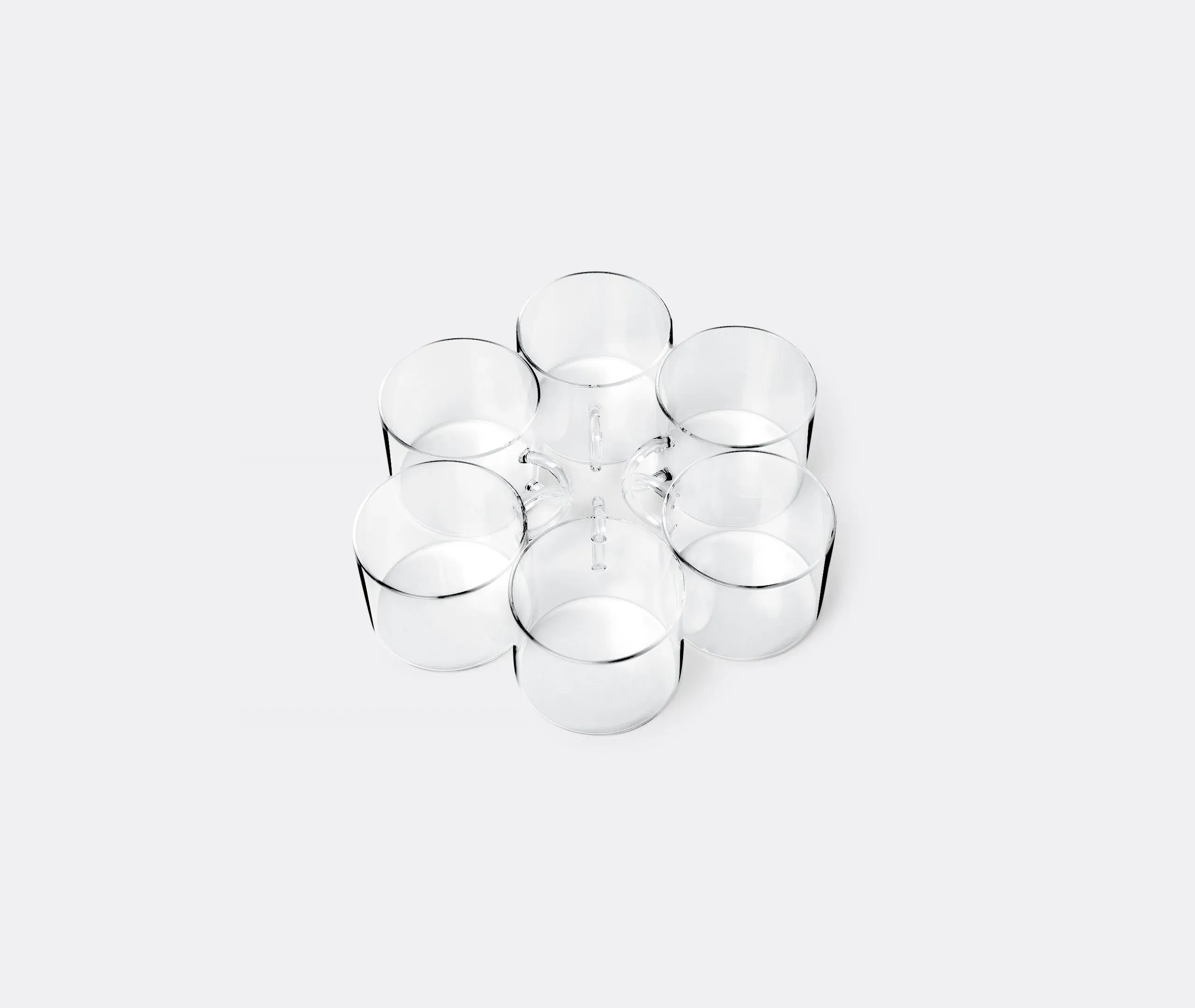 Piuma Small Teacup Set of 6 - Clear Glass