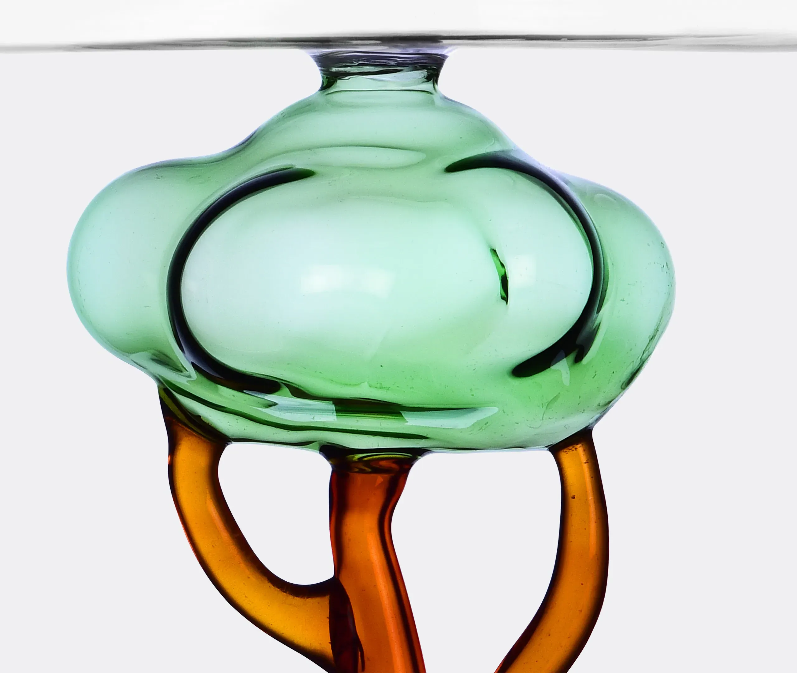 Savannah Large Footed Plate with Baobab Handle - Multicolour, Glass