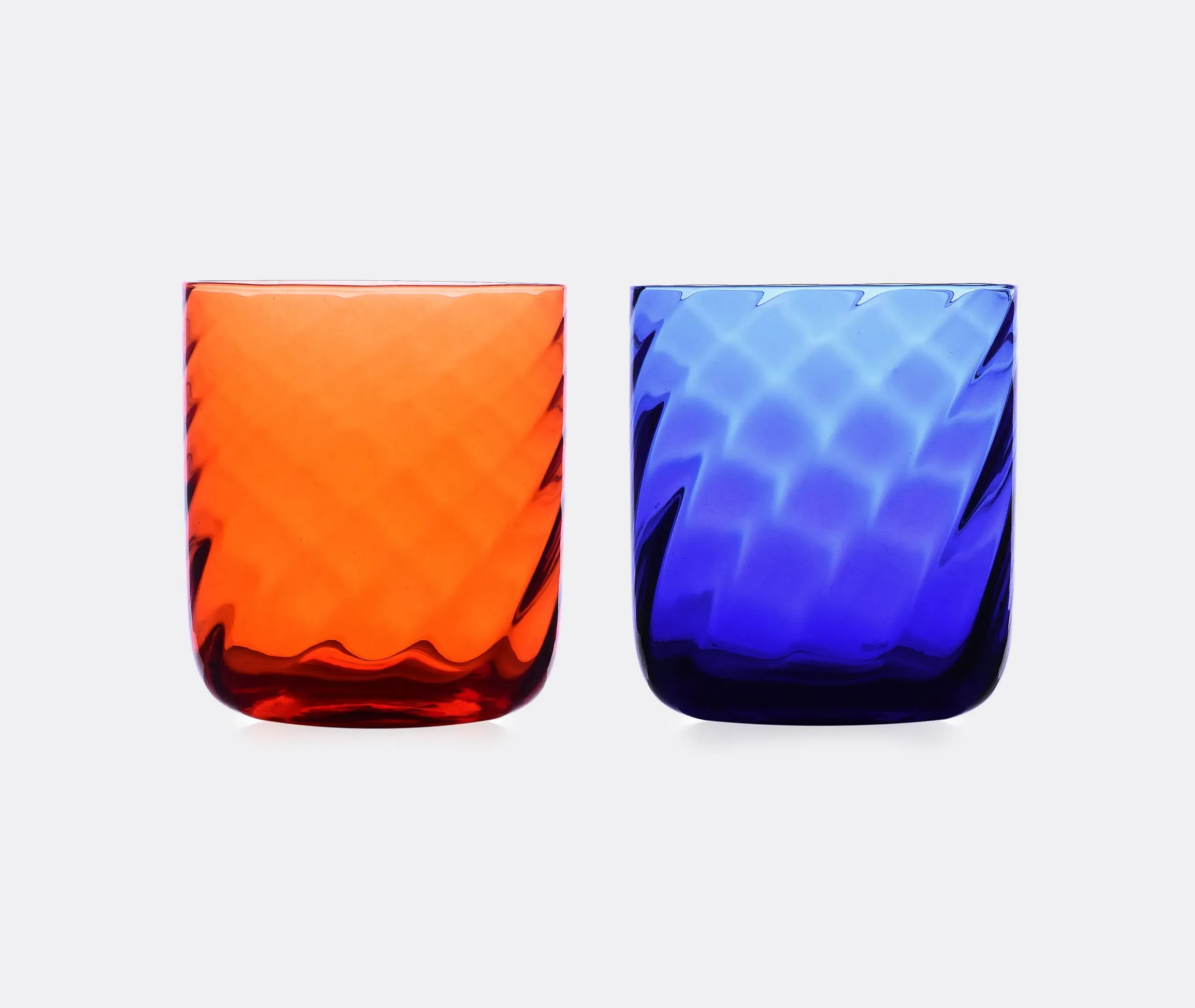 Set of 6 Tumblers with Spiral Pattern - Glass