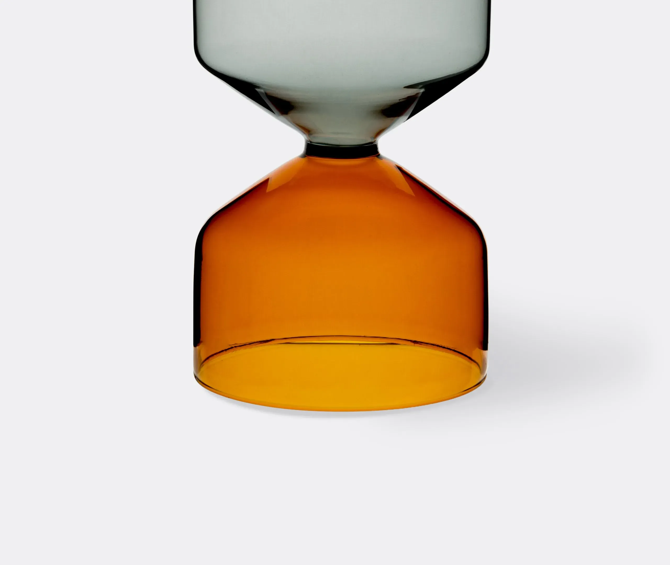 Short Hourglass Vase - Amber, Hand-Blown Glass