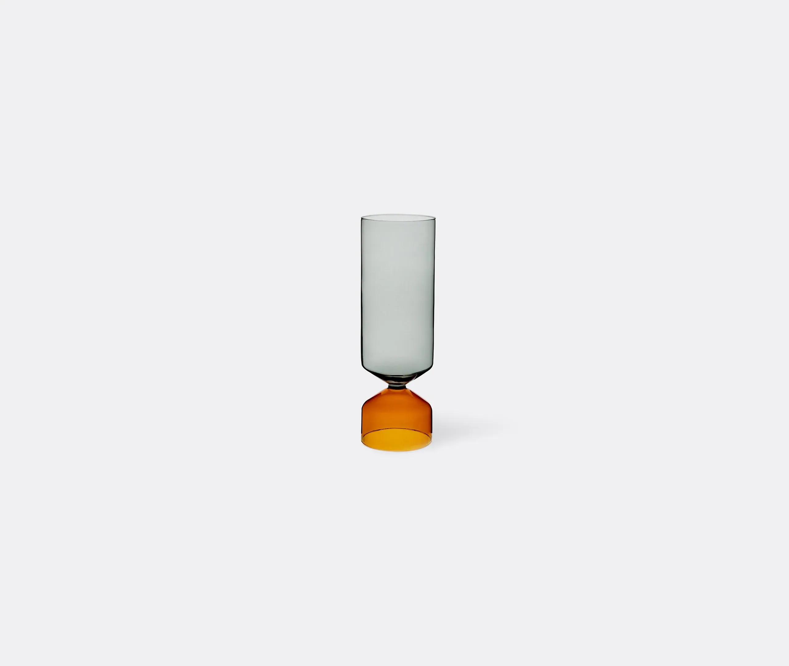 Short Hourglass Vase - Amber, Hand-Blown Glass image