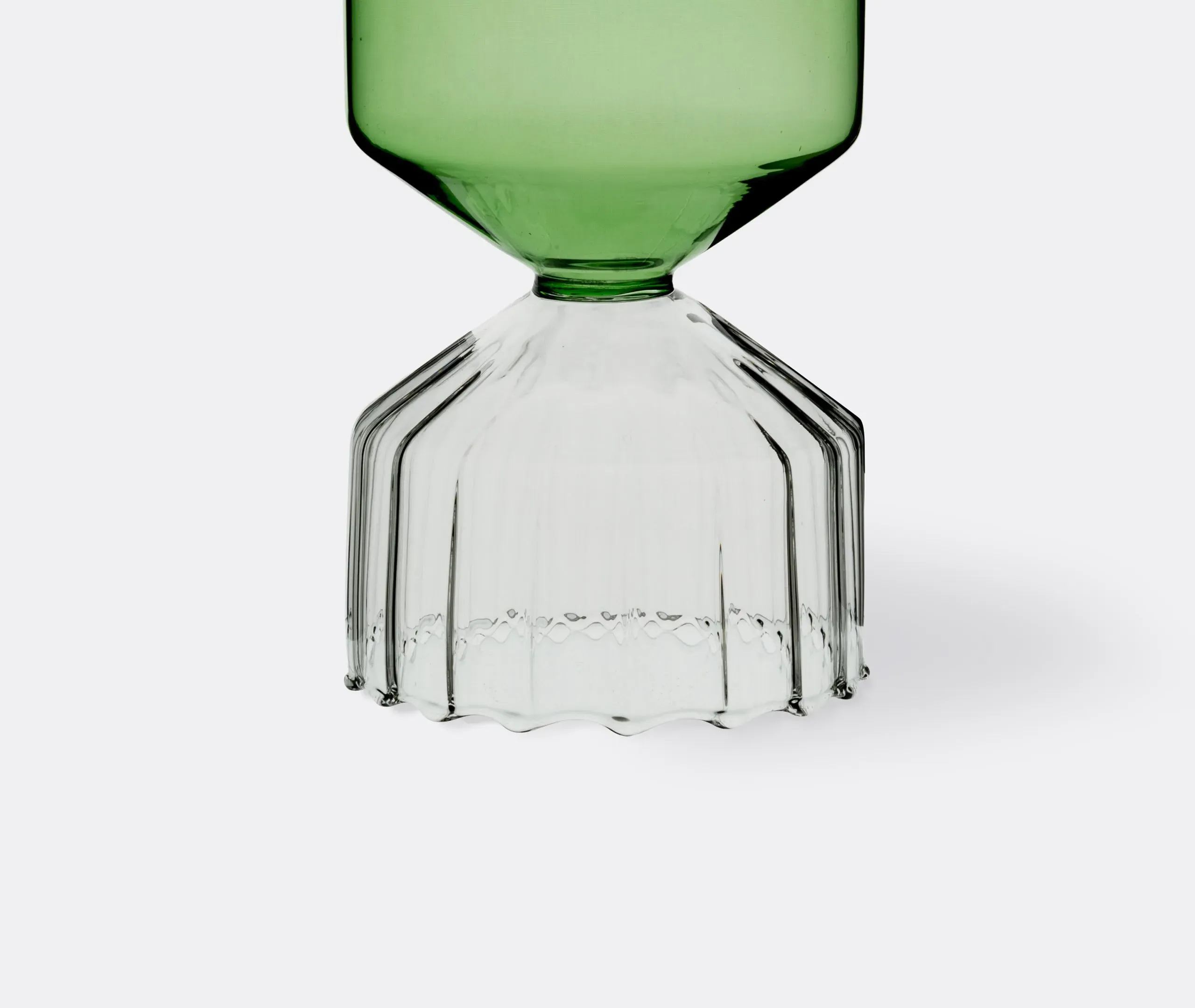 Short Hourglass Vase - Clear, Hand-Blown Glass