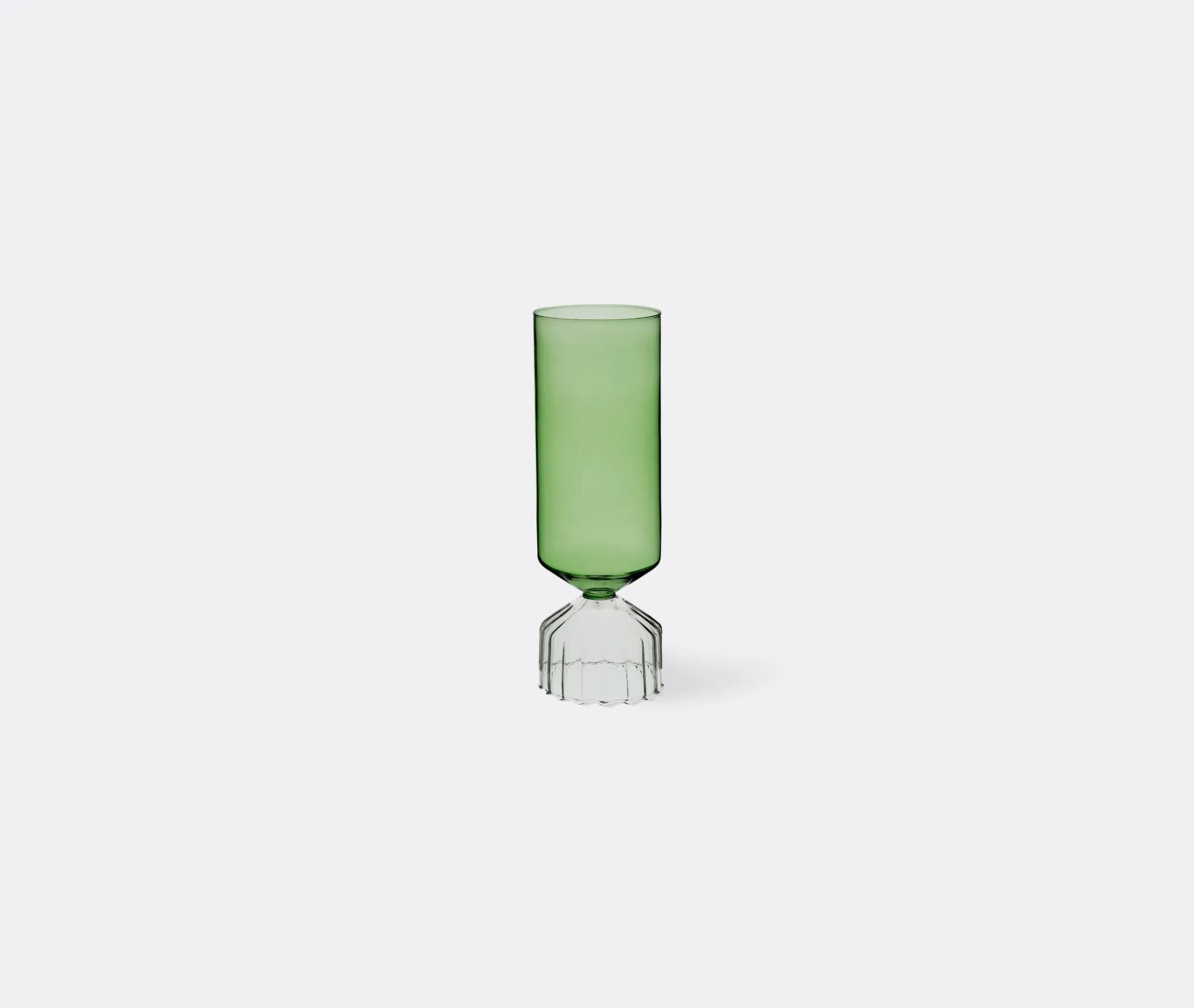 Short Hourglass Vase - Clear, Hand-Blown Glass