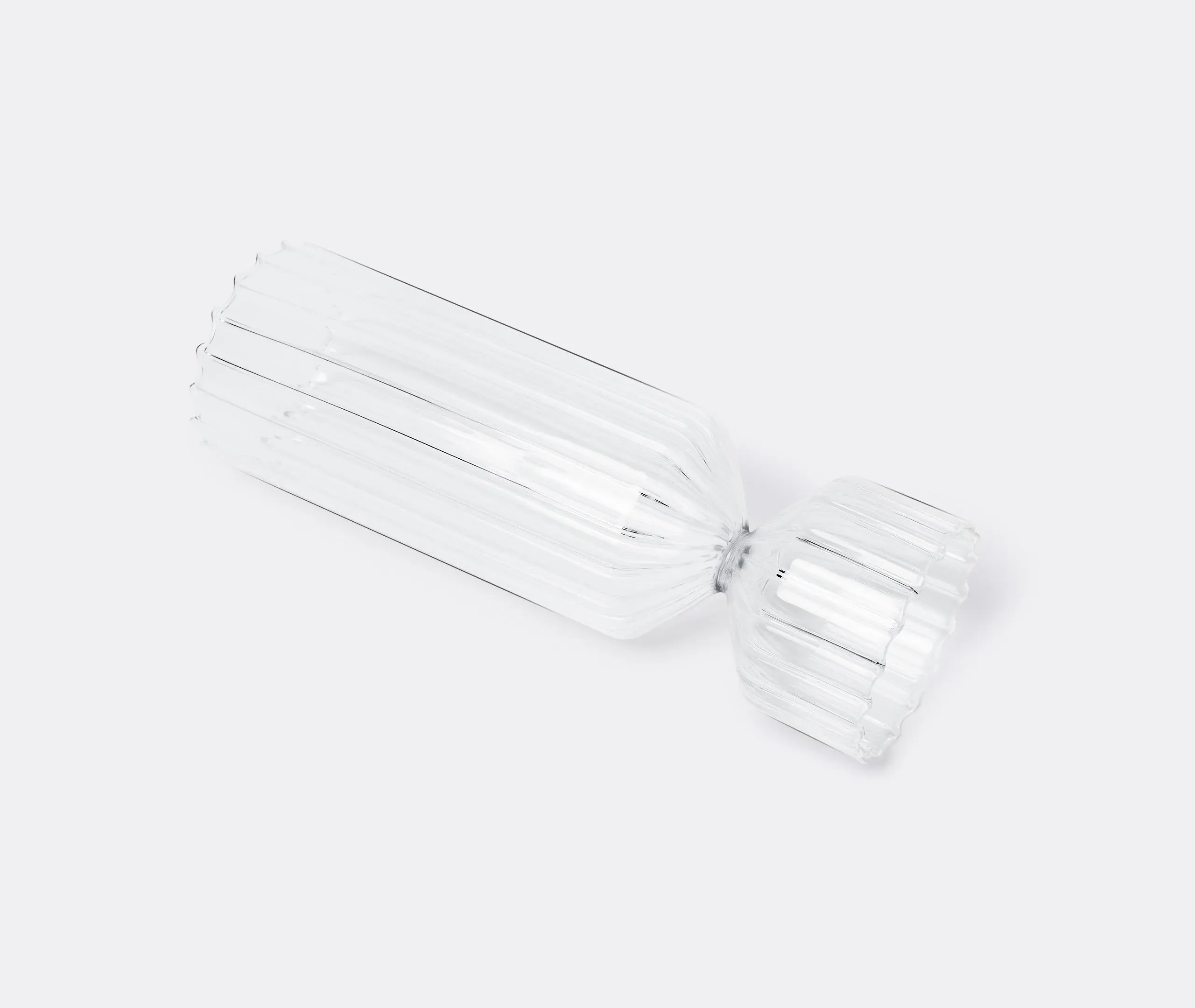 Small Hourglass Vase - Clear, Hand-Blown Glass