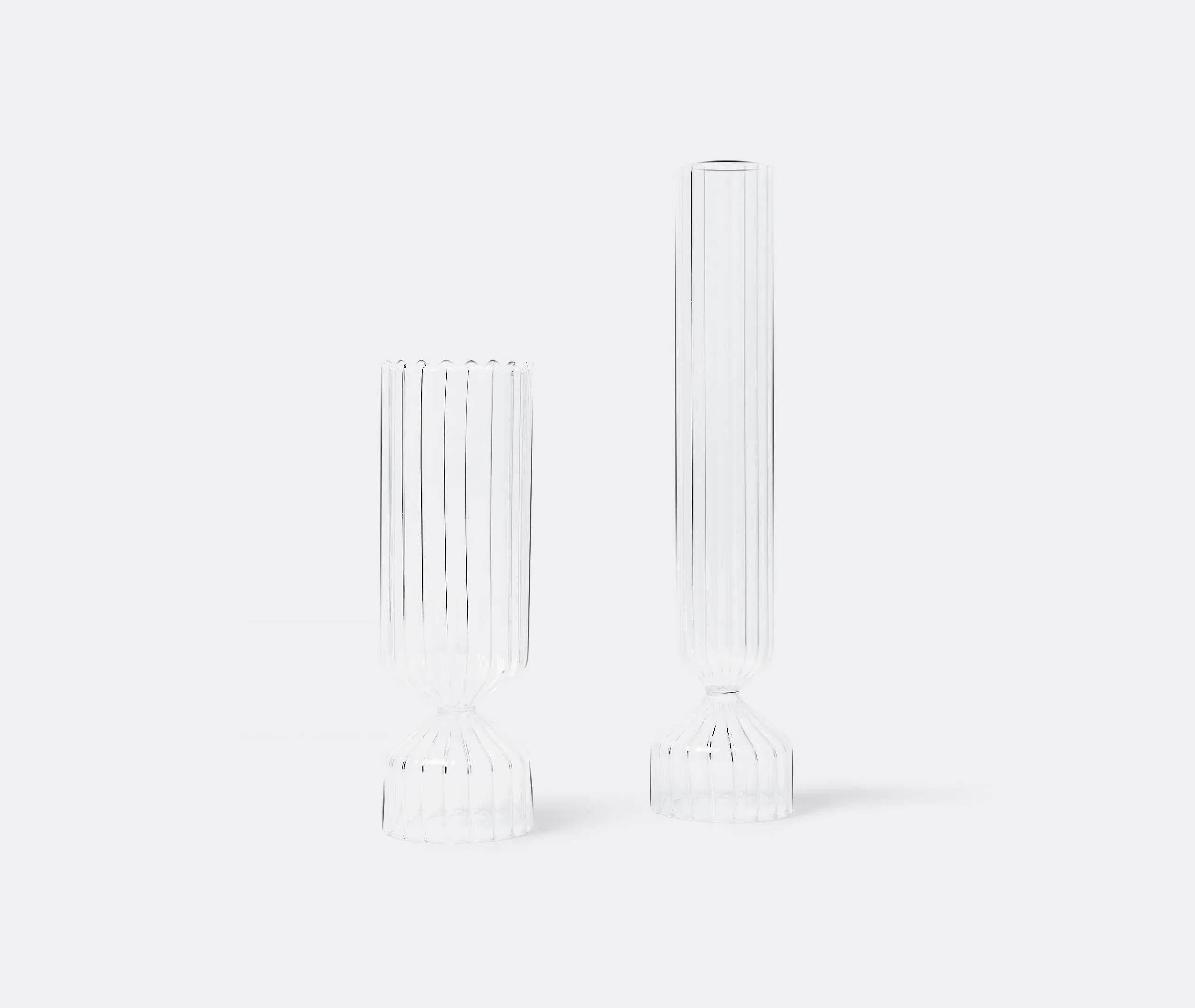 Small Hourglass Vase - Clear, Hand-Blown Glass