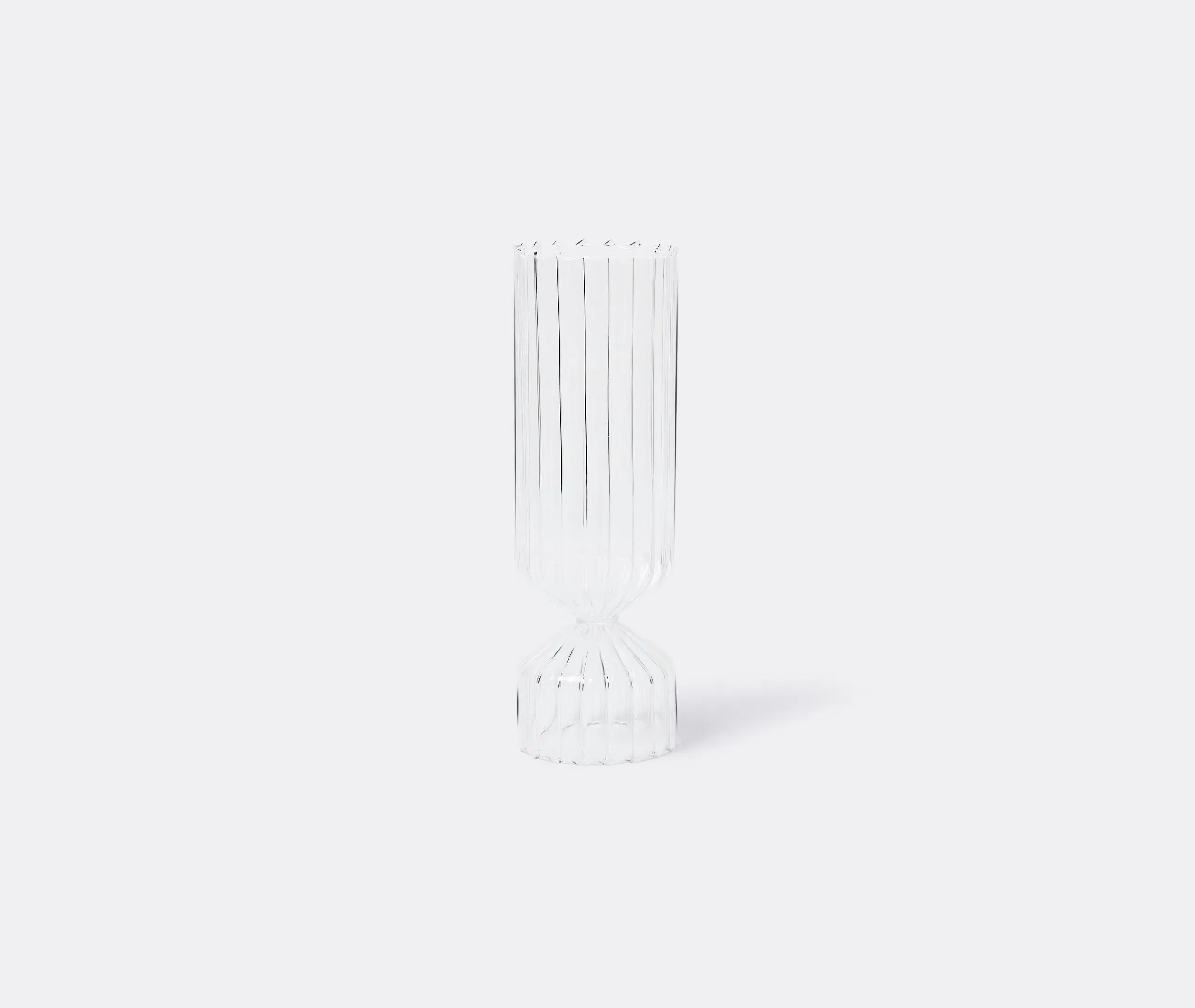 Small Hourglass Vase - Clear, Hand-Blown Glass